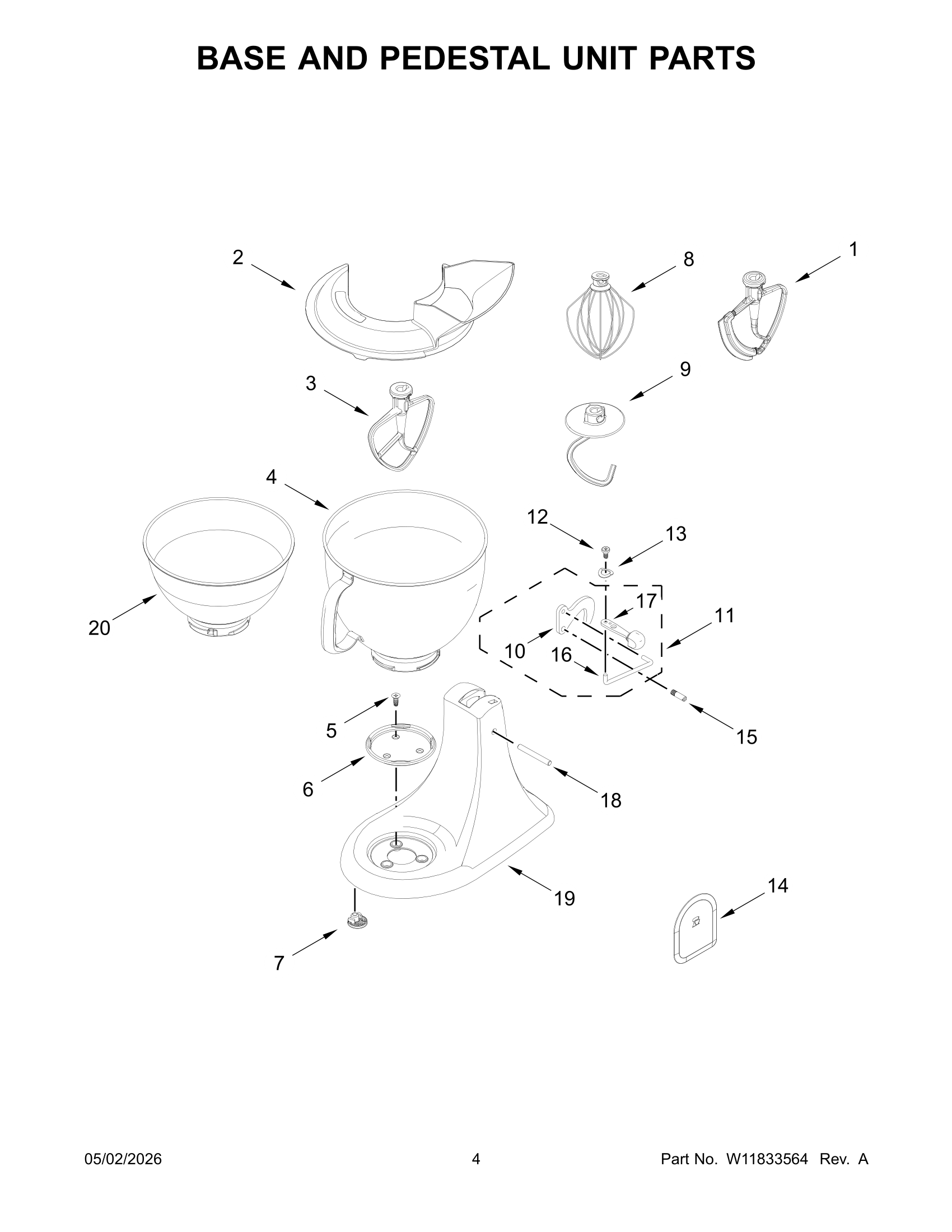BASE AND PEDESTAL UNIT PARTS