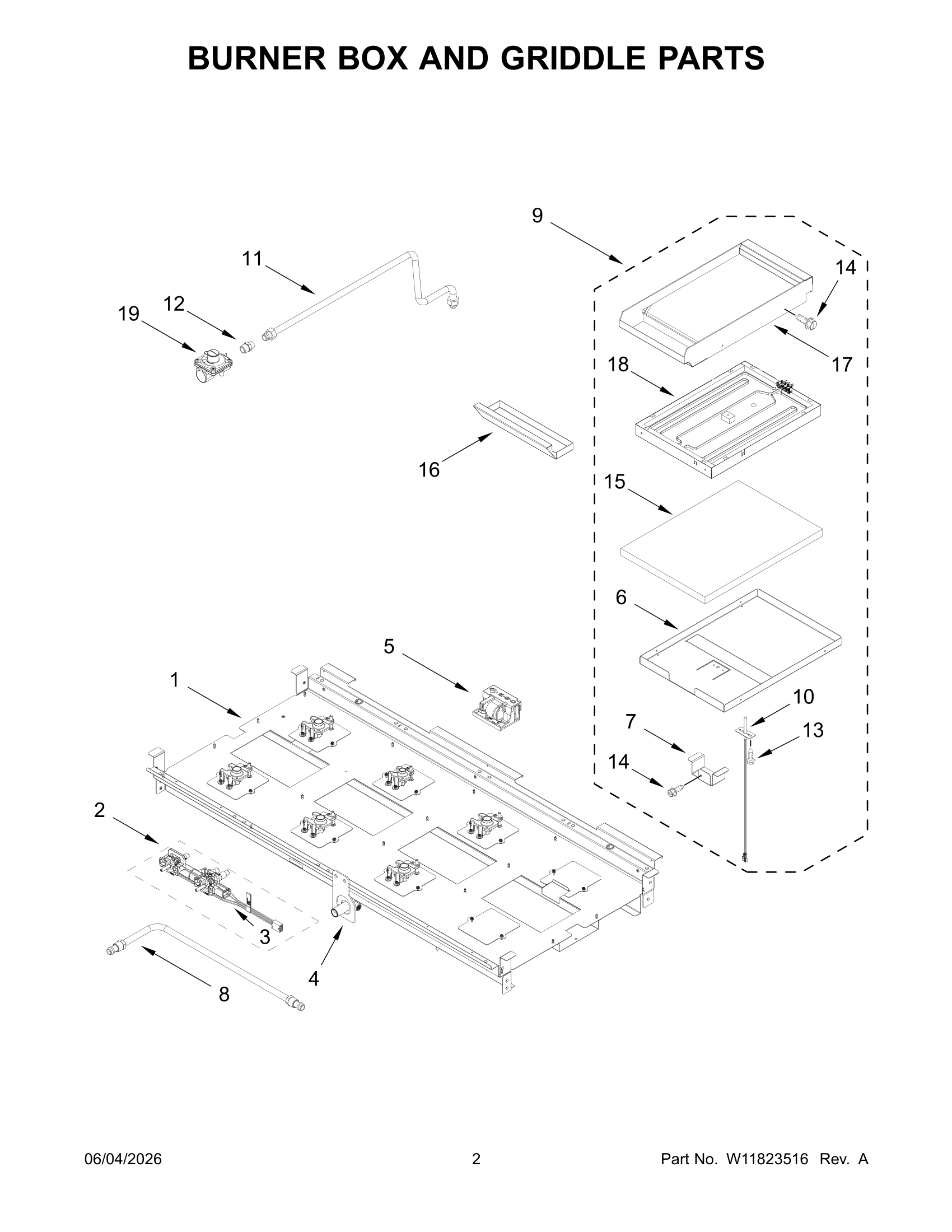 BURNER BOX AND GRIDDLE PARTS