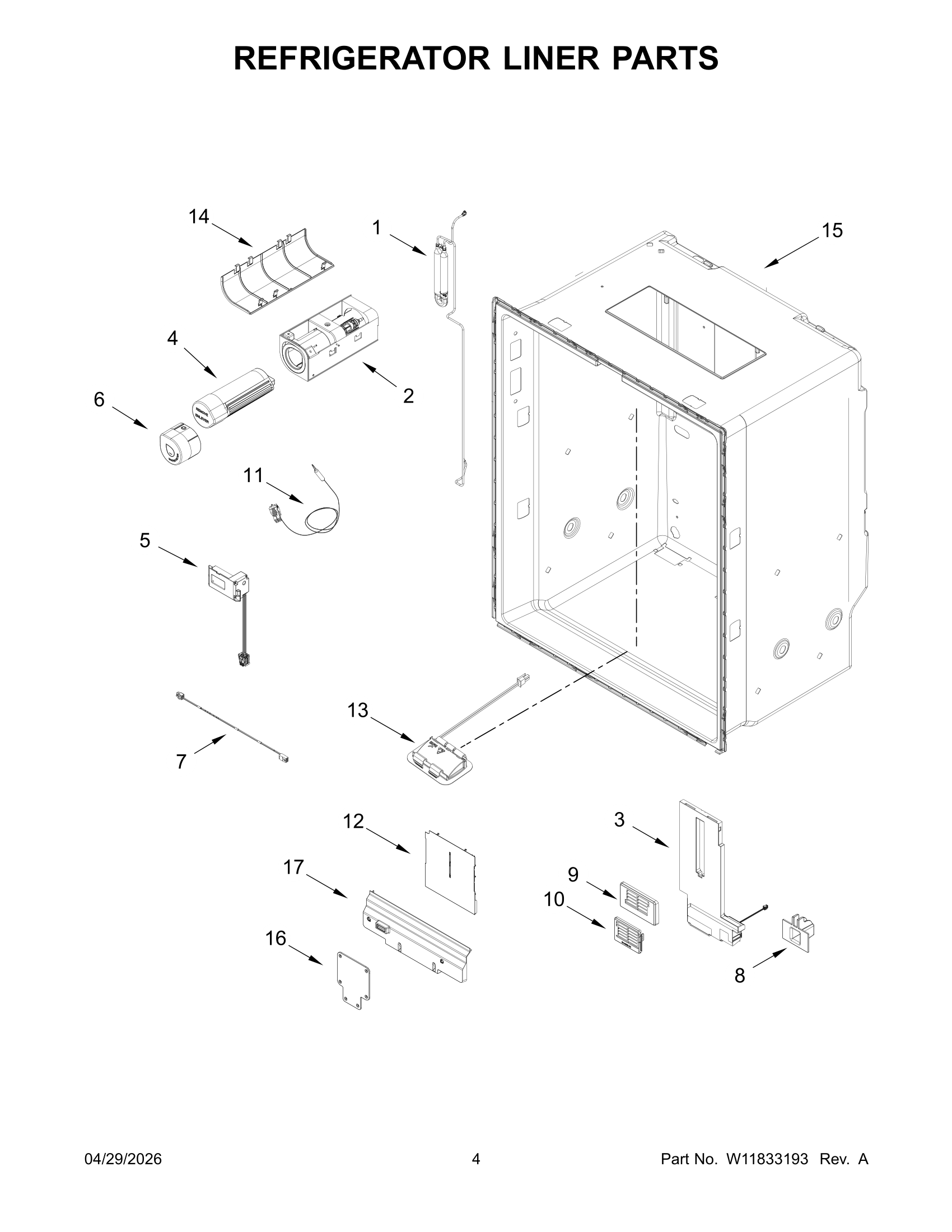 REFRIGERATOR LINER PARTS
