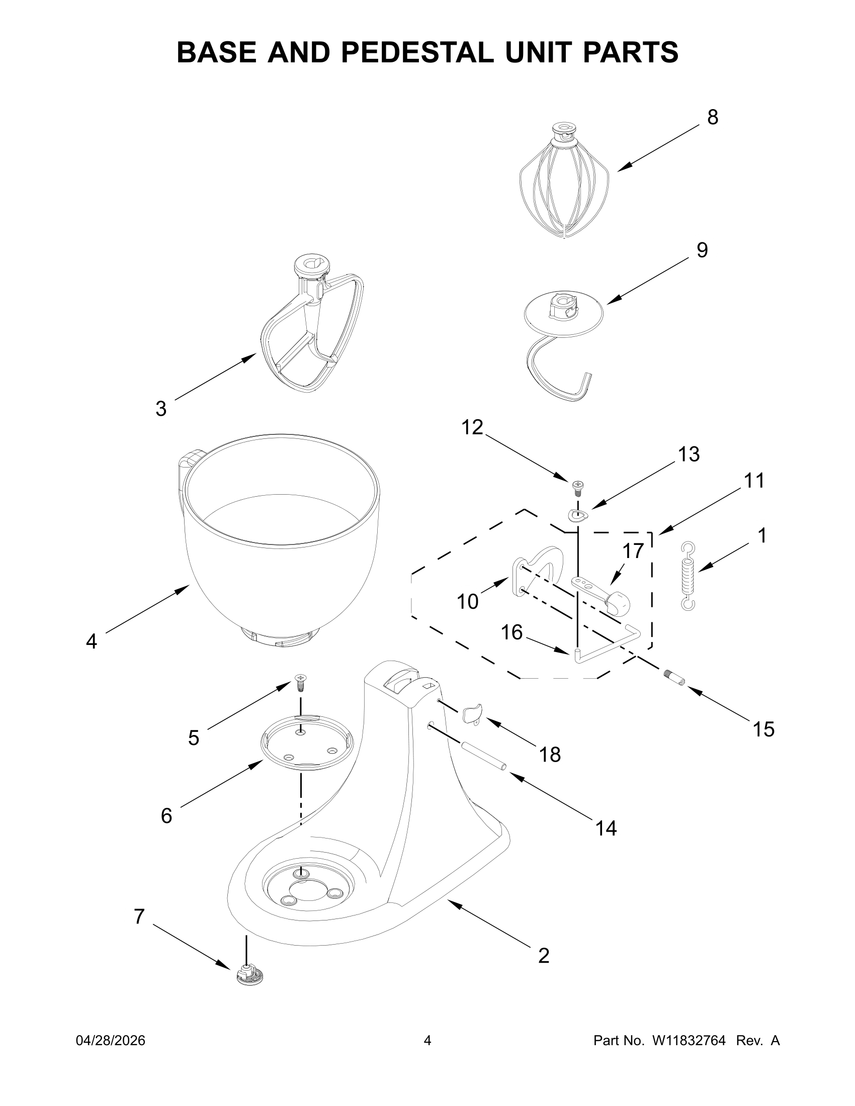 BASE AND PEDESTAL UNIT PARTS