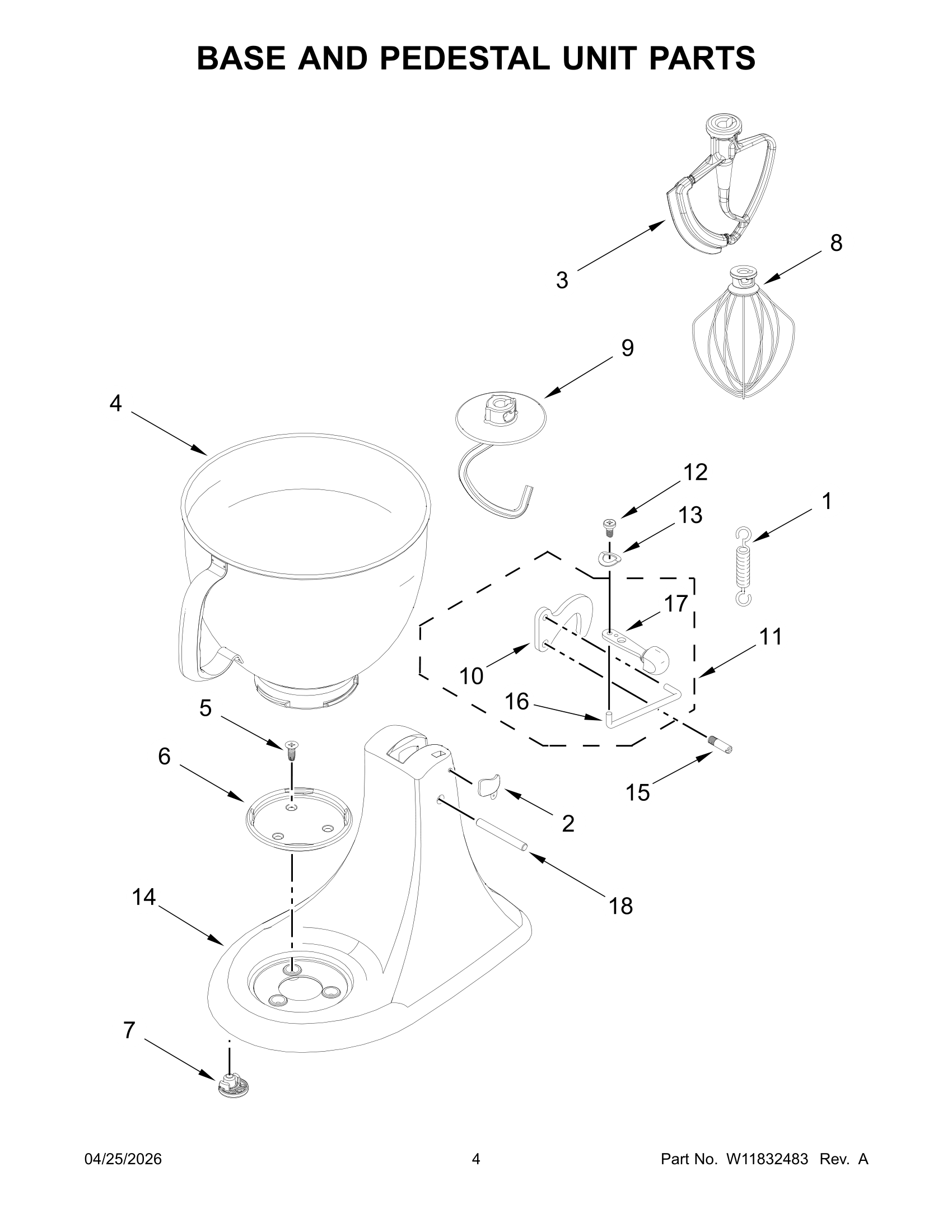 BASE AND PEDESTAL UNIT PARTS