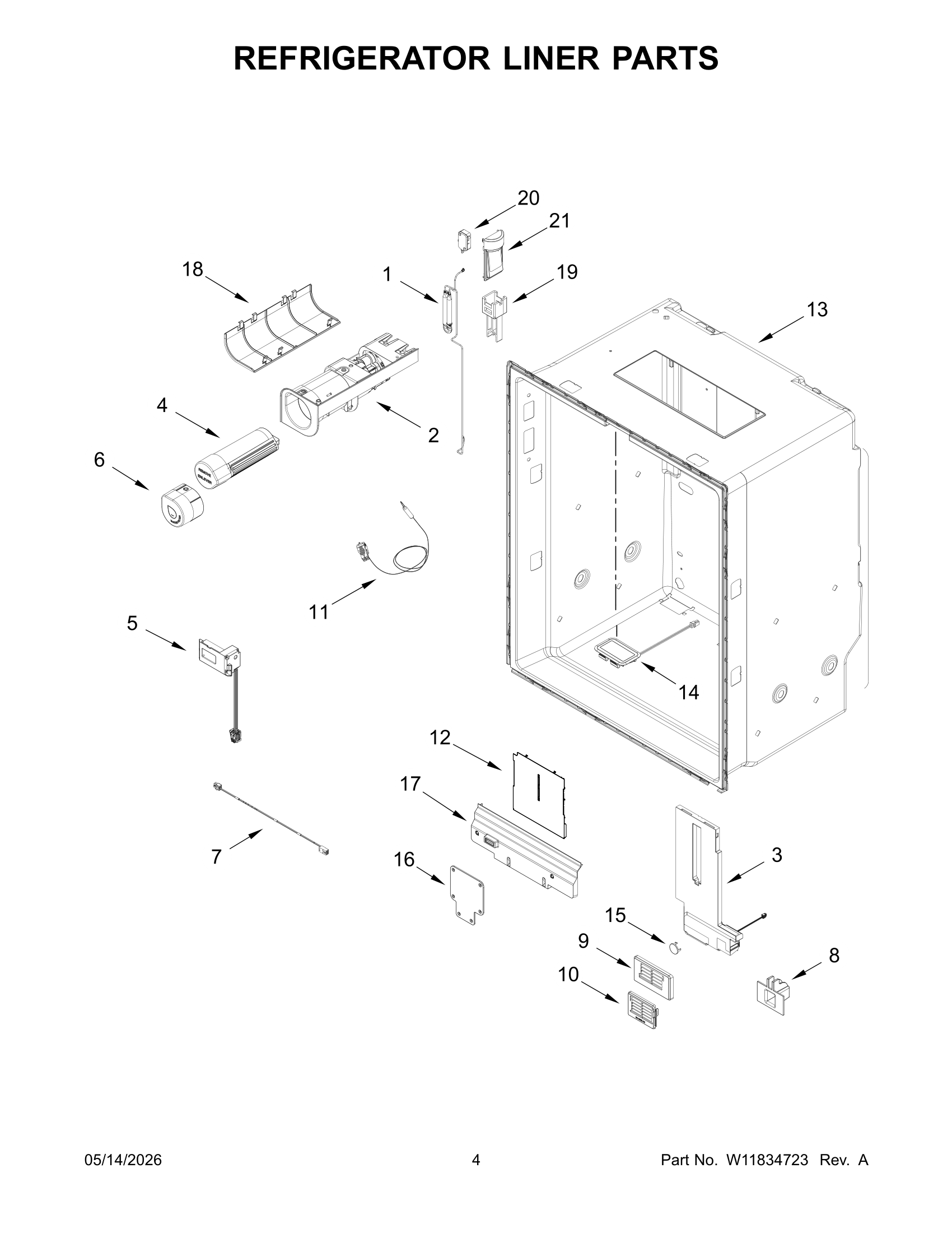 REFRIGERATOR LINER PARTS