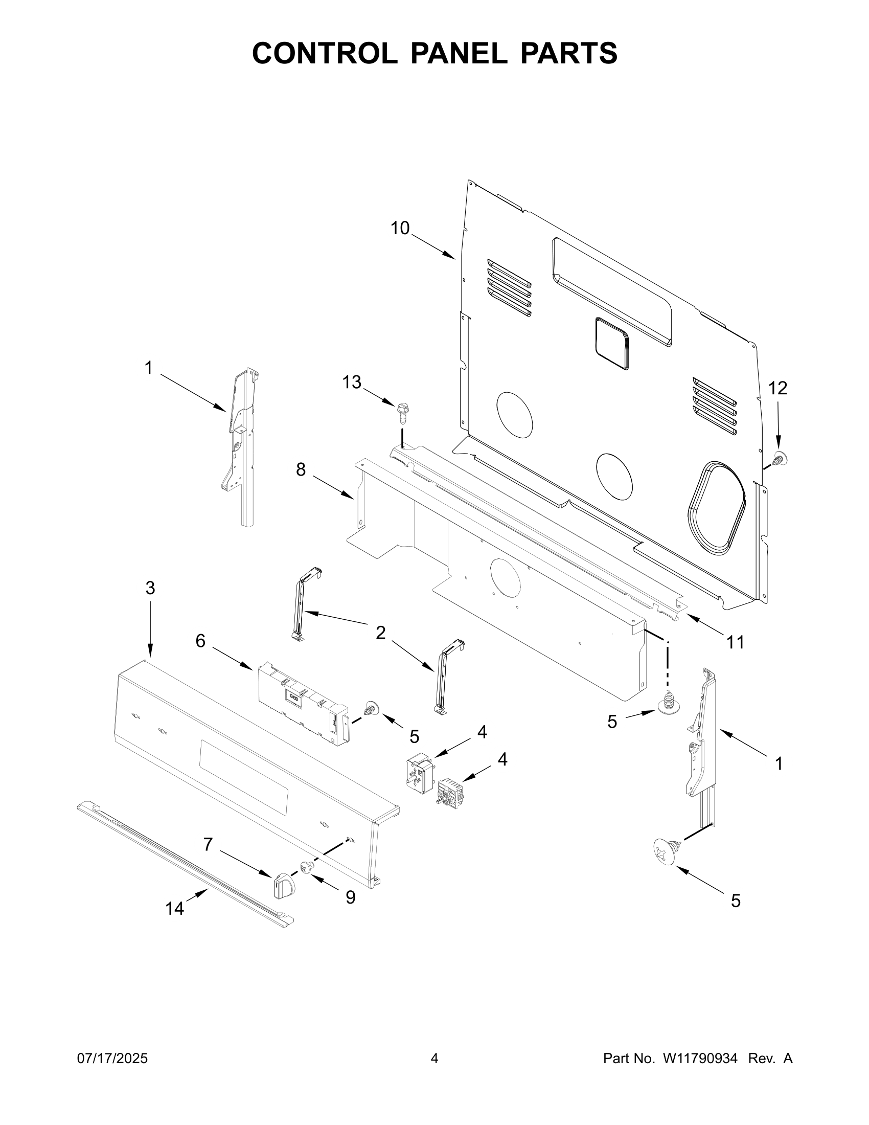 CONTROL PANEL PARTS
