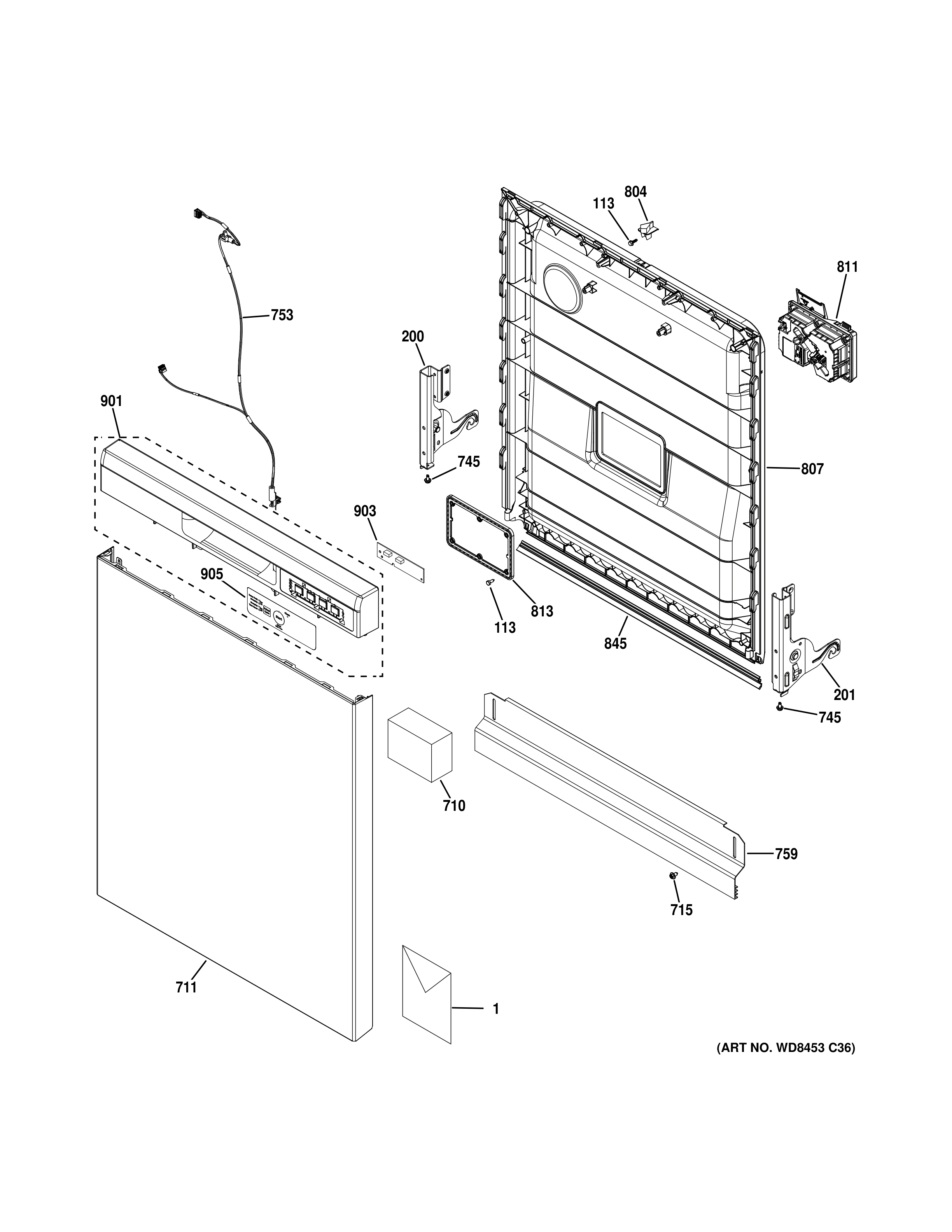 ESCUTCHEON & DOOR ASSEMBLY