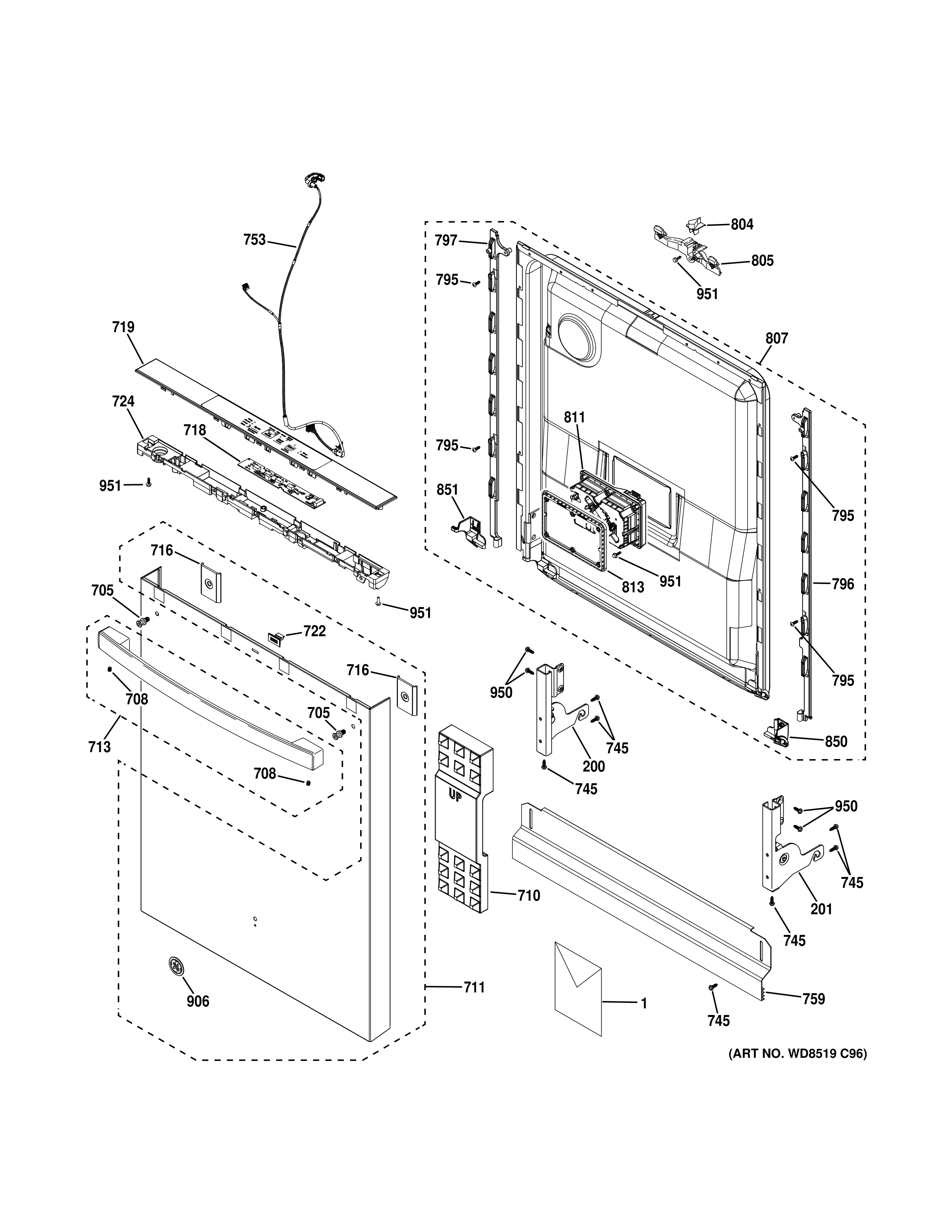 ESCUTCHEON & DOOR ASSEMBLY
