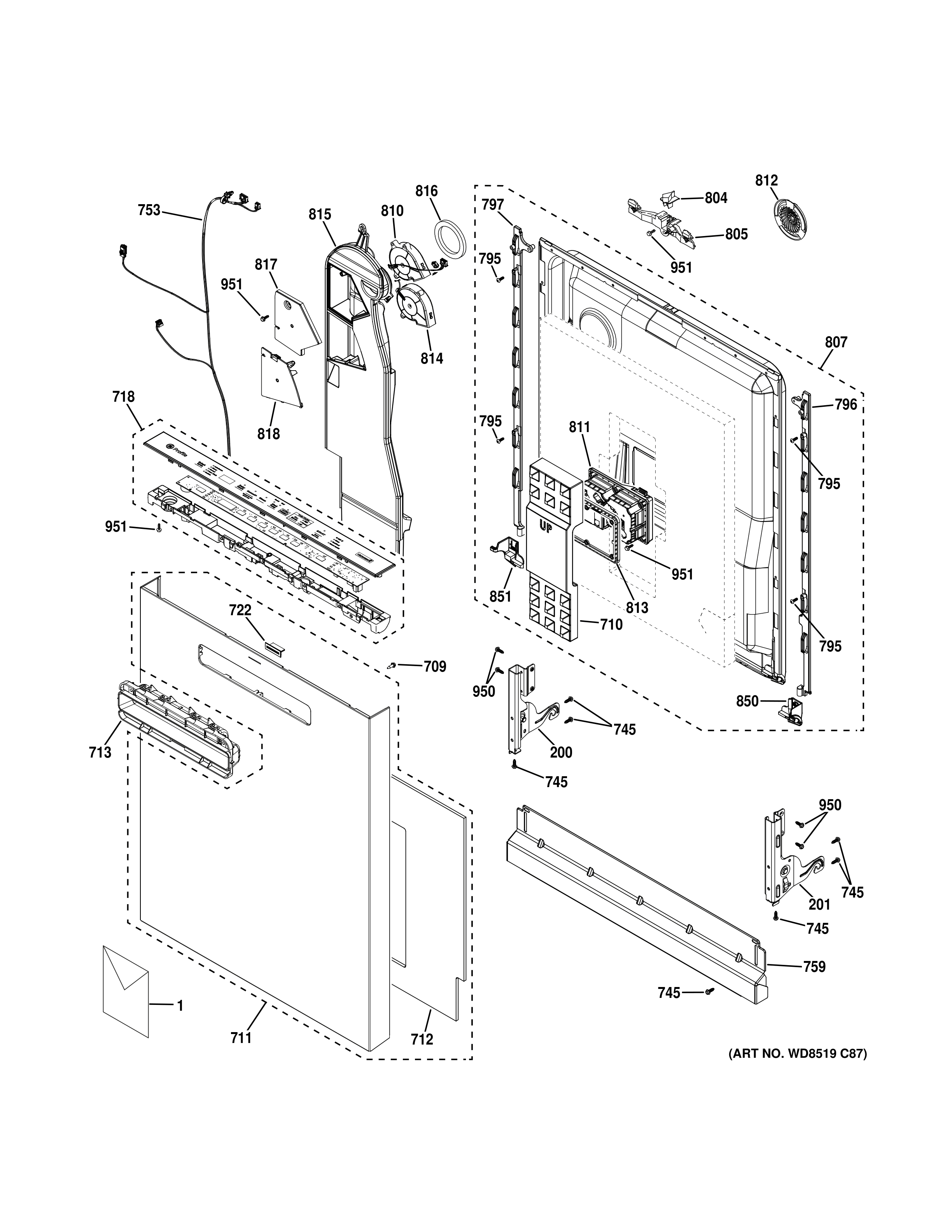ESCUTCHEON & DOOR ASSEMBLY