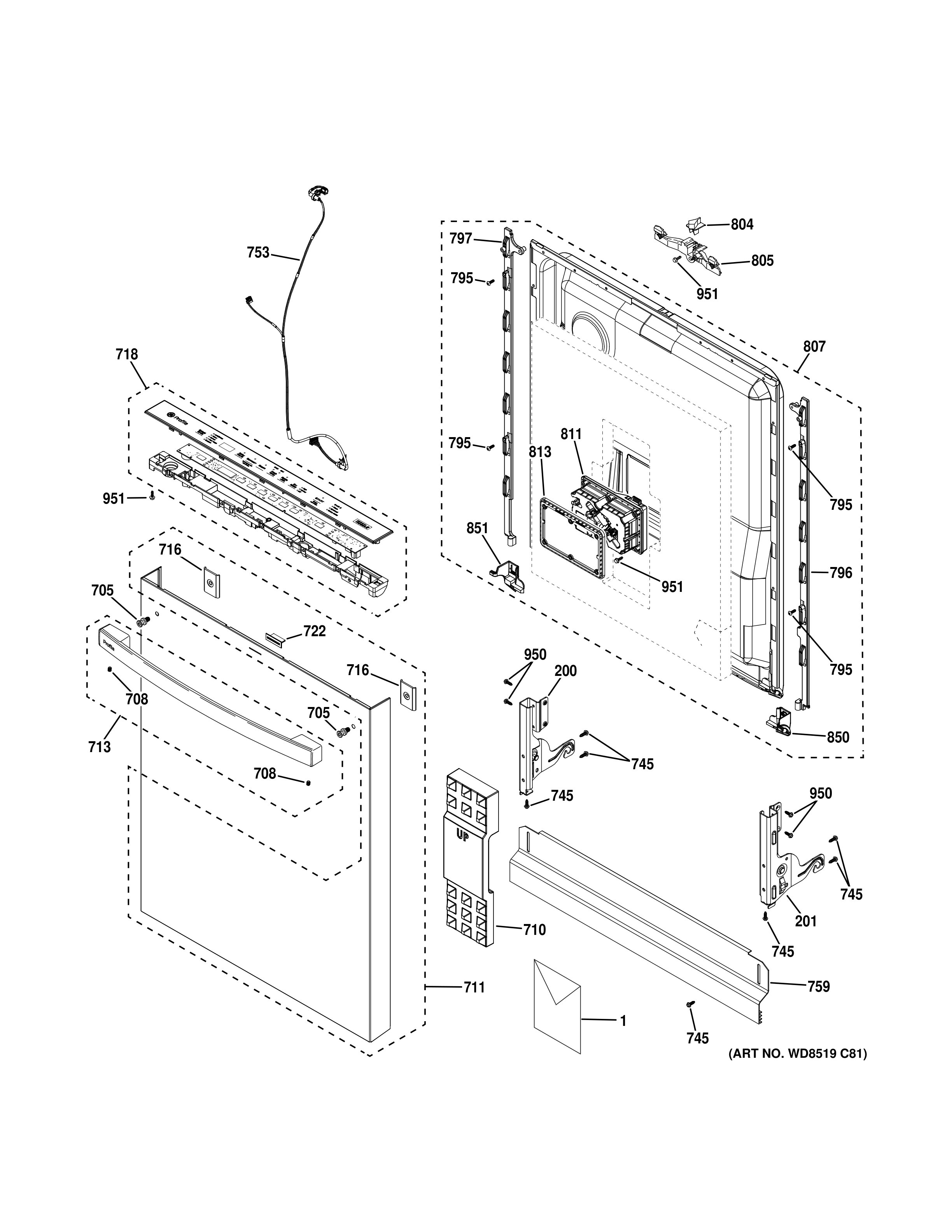 ESCUTCHEON & DOOR ASSEMBLY