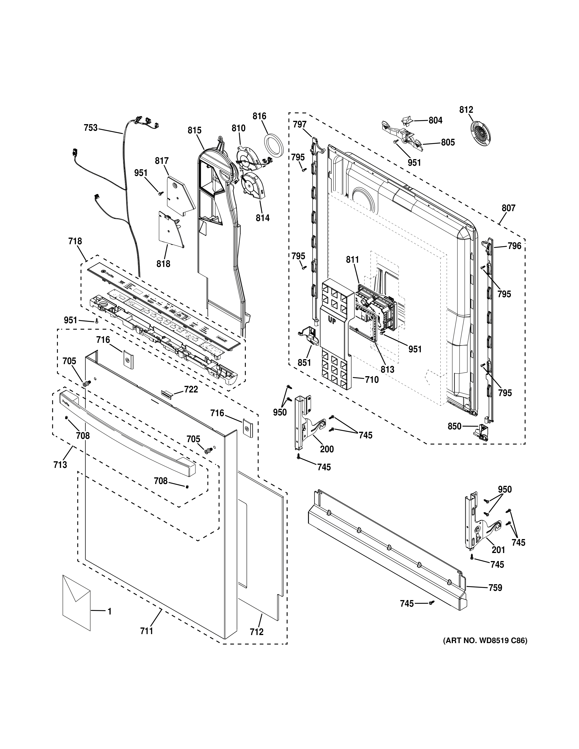 ESCUTCHEON & DOOR ASSEMBLY
