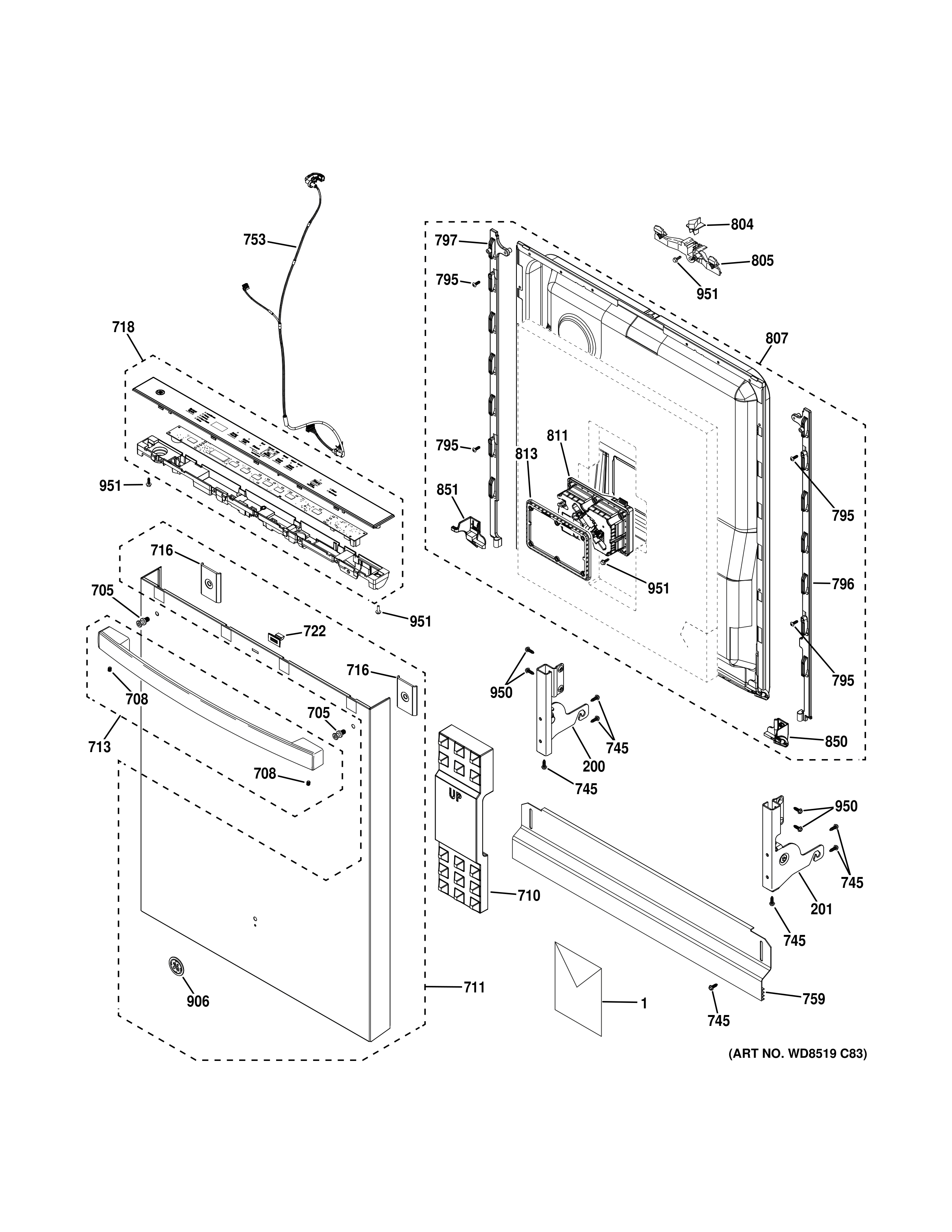 ESCUTCHEON & DOOR ASSEMBLY