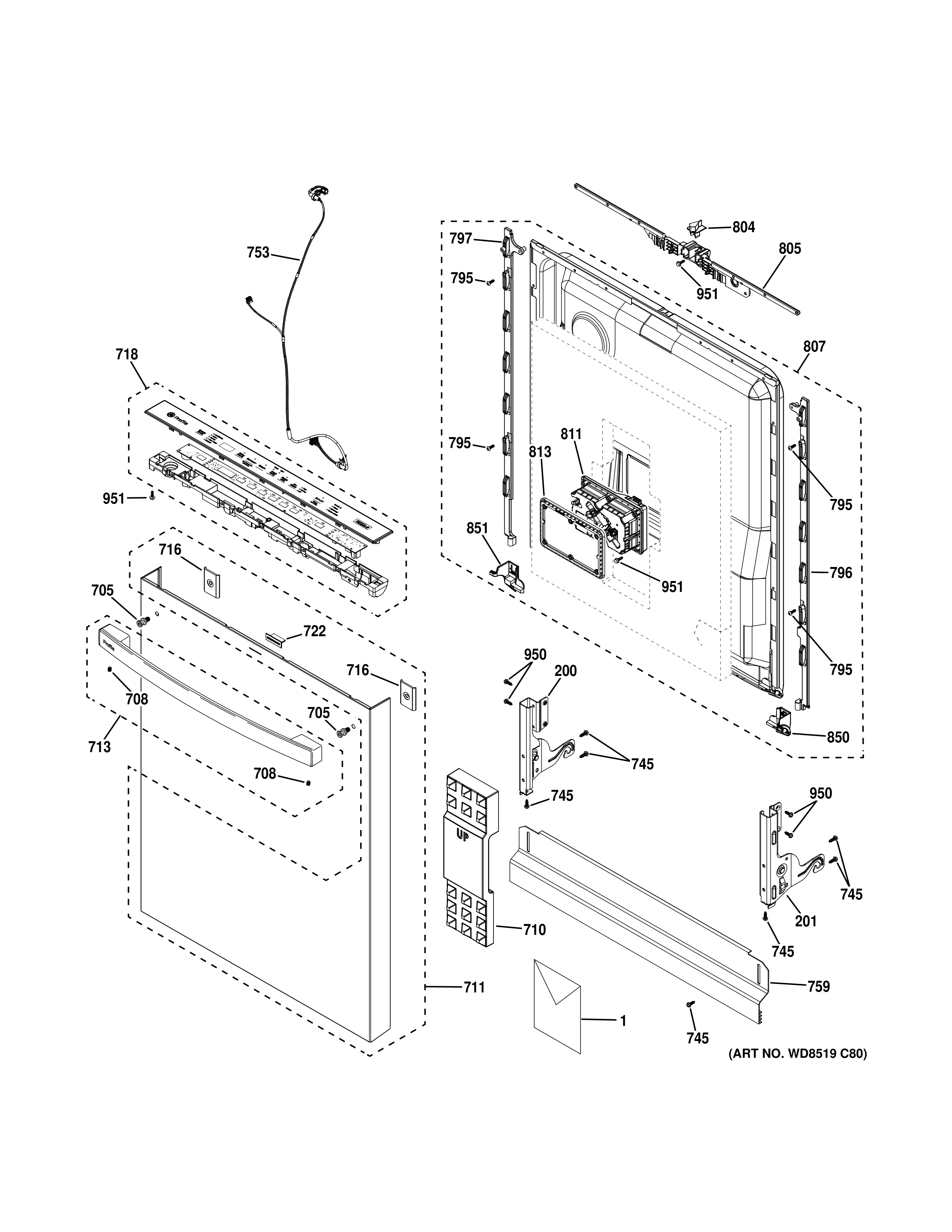 ESCUTCHEON & DOOR ASSEMBLY
