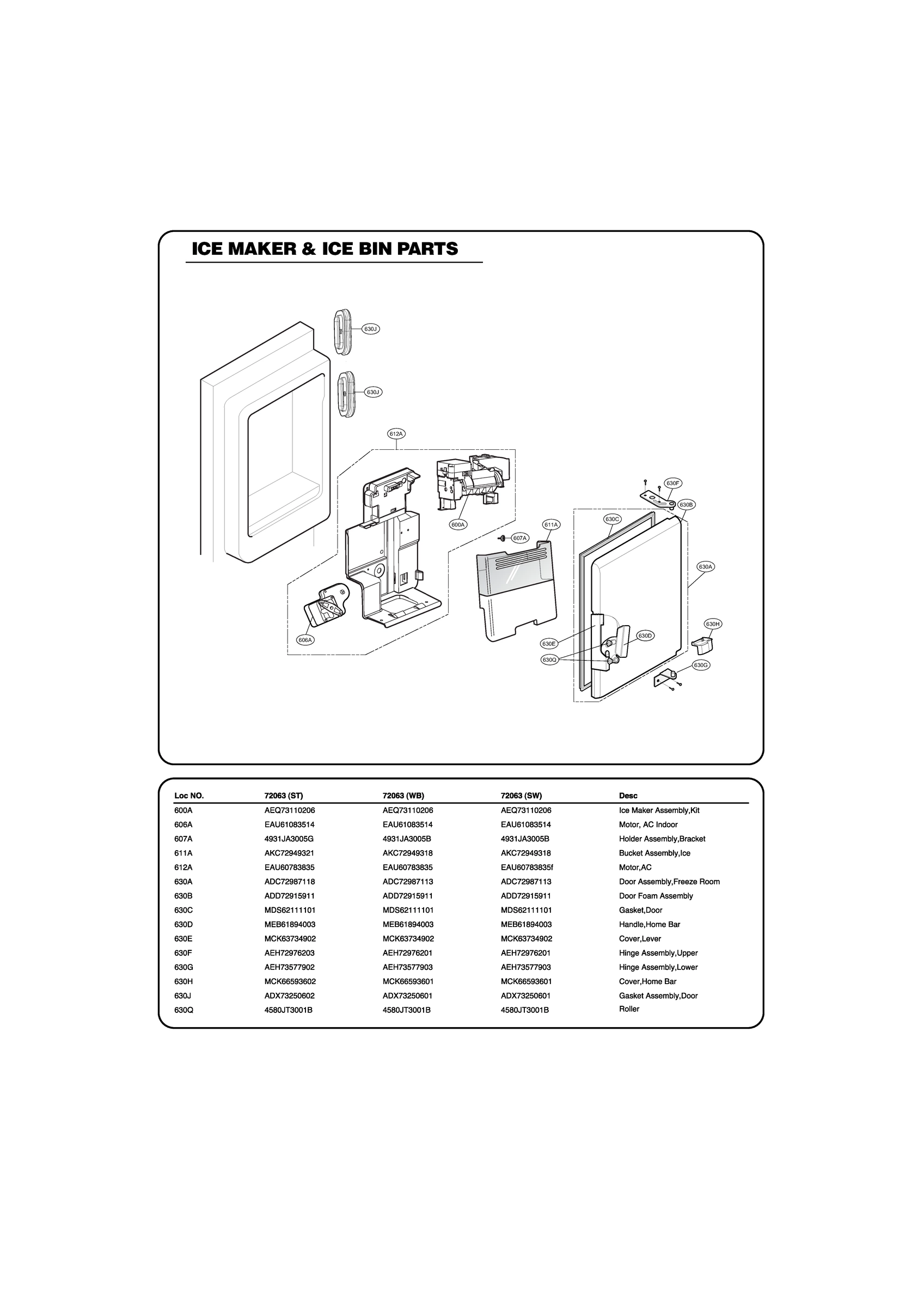 ICEMAKER & ICE BIN PARTS