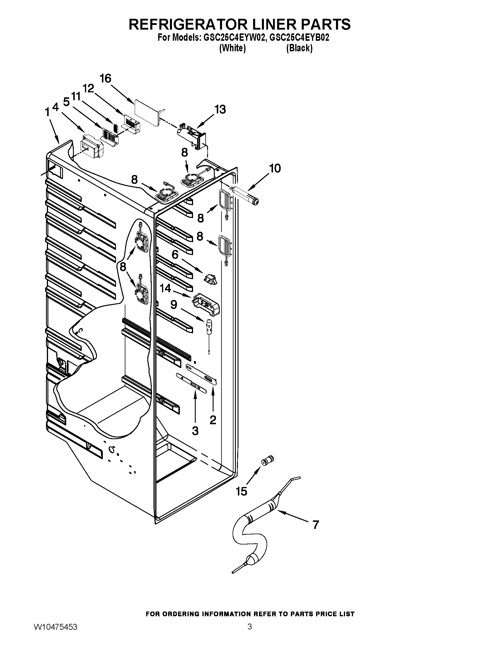 02 - REFRIGERATOR LINER PARTS