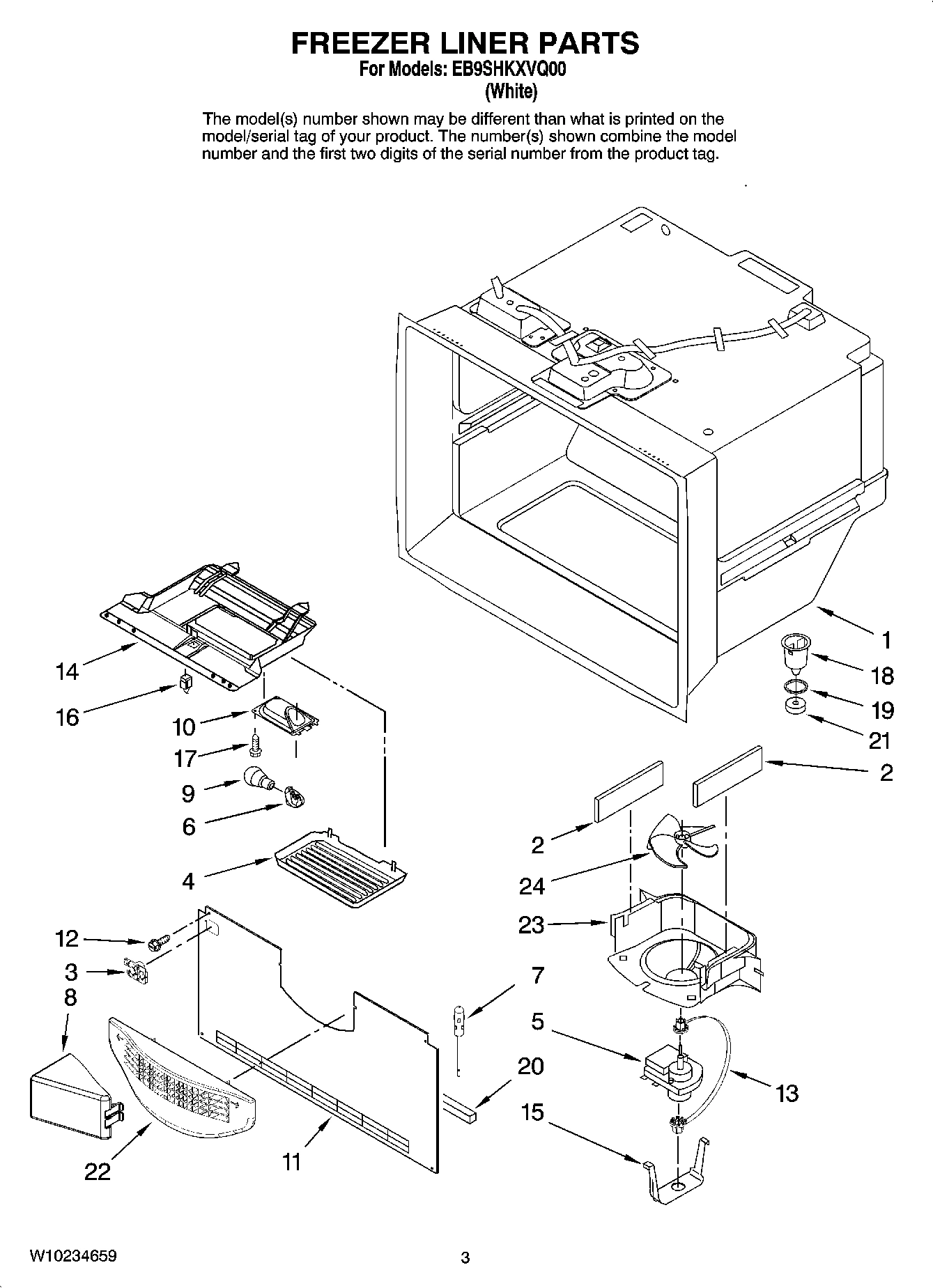 02 - FREEZER LINER PARTS