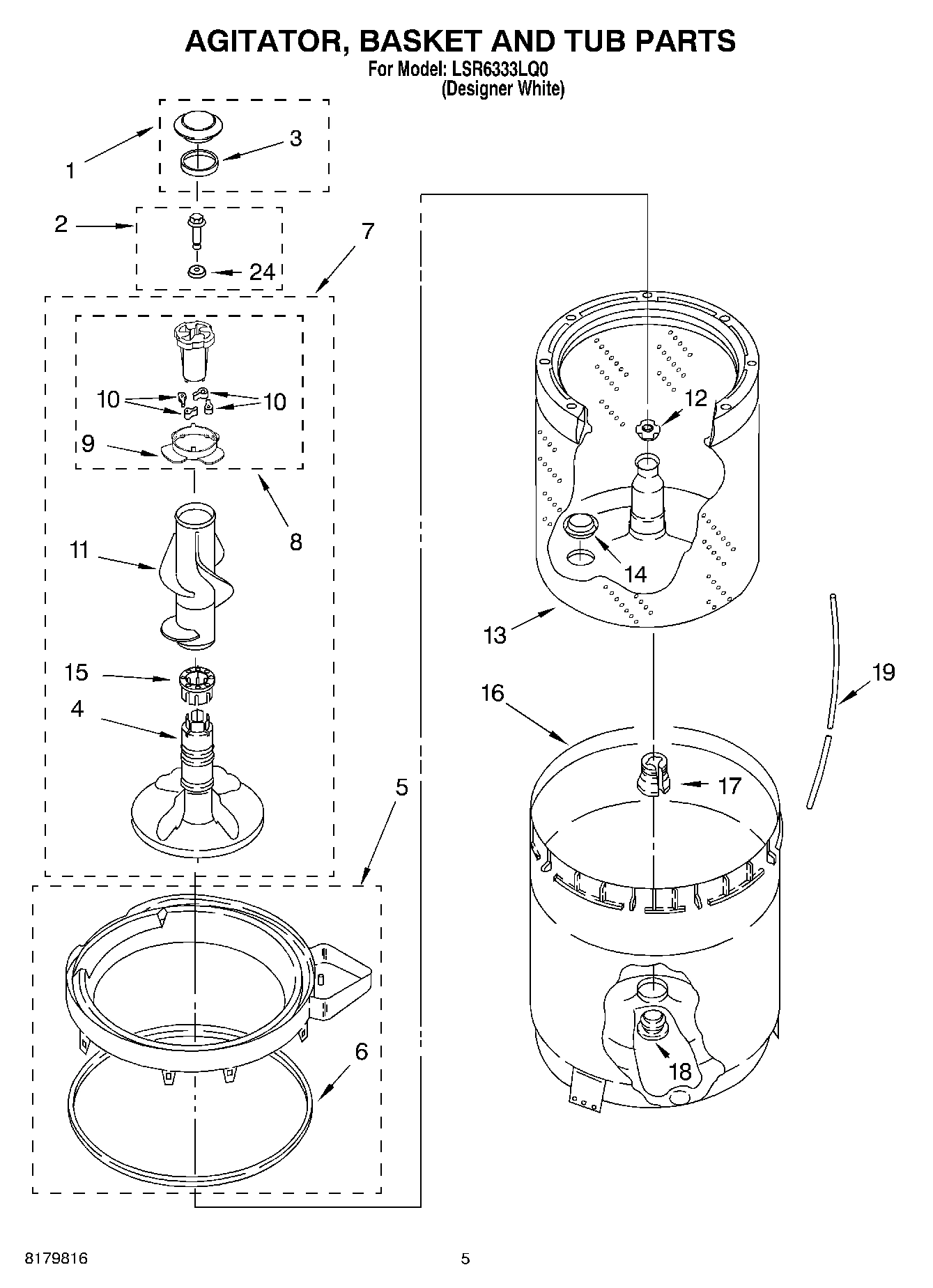03 - AGITATOR, BASKET AND TUB