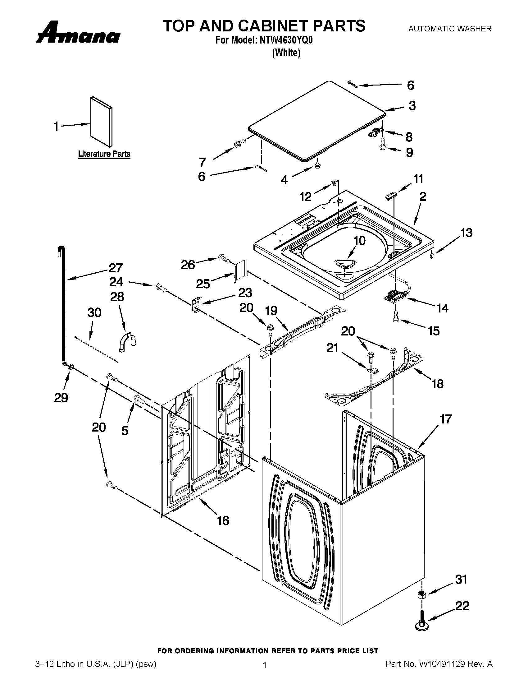 01 - TOP AND CABINET PARTS