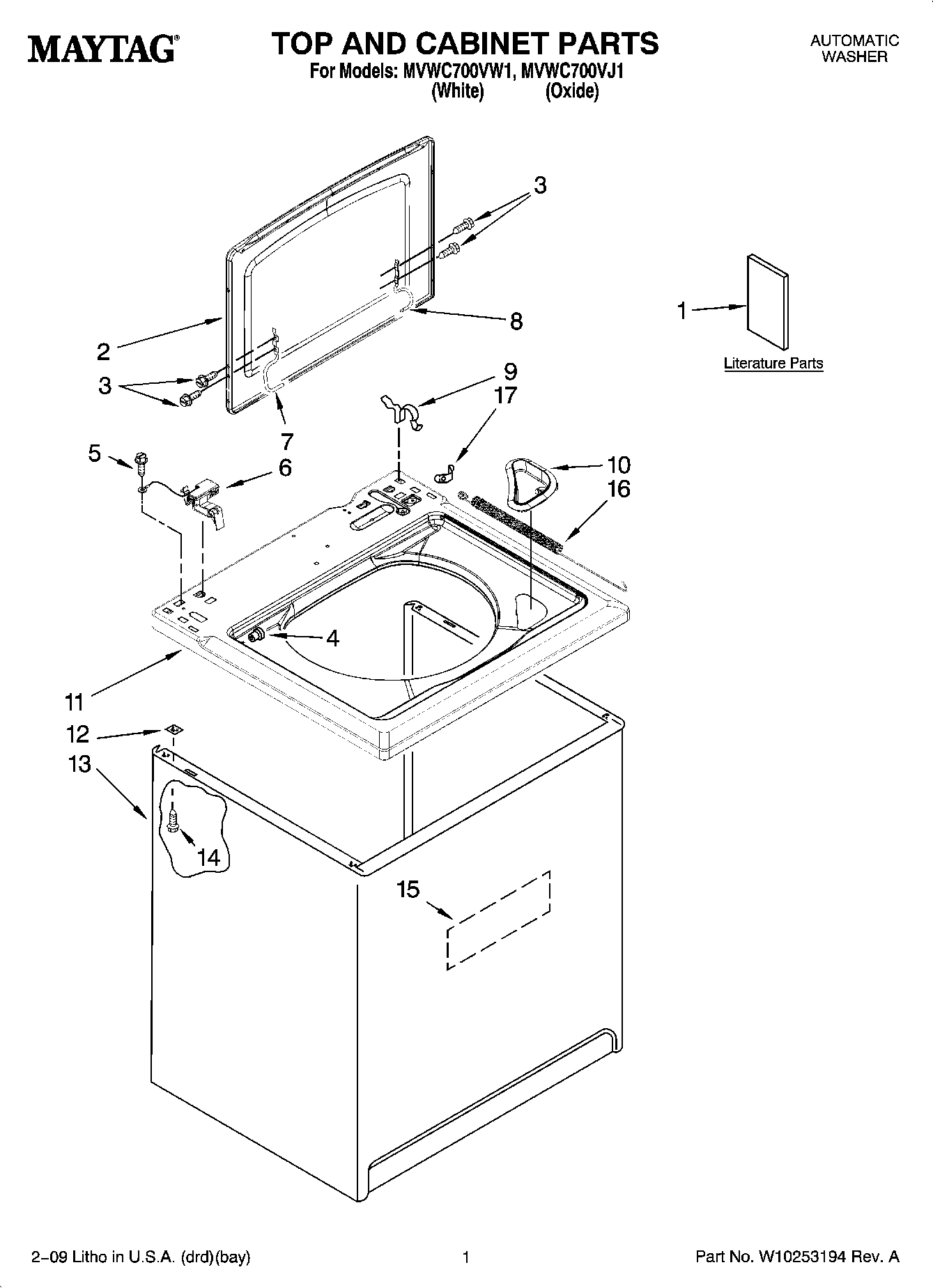 01 - TOP AND CABINET PARTS