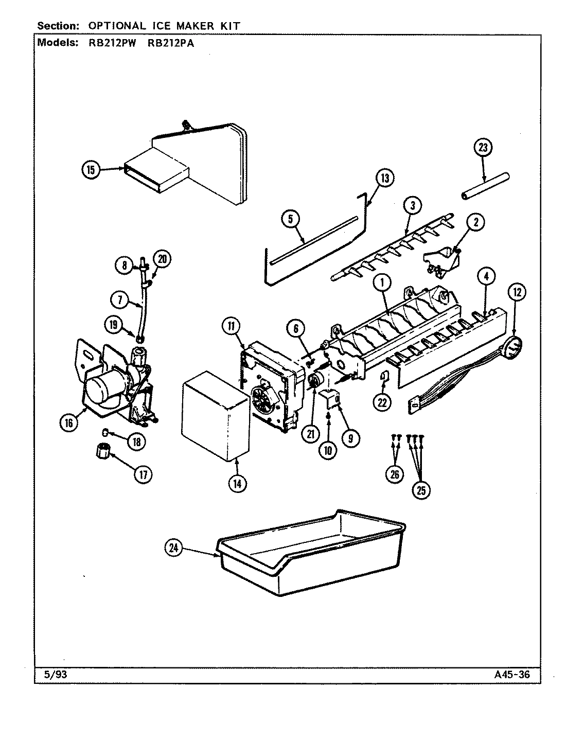 05 - OPTIONAL ICE MAKER KIT