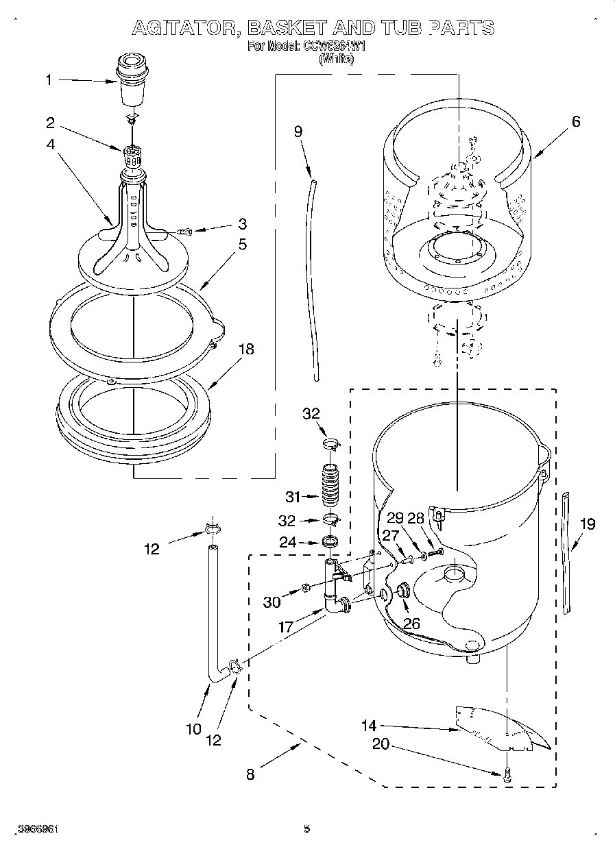 03 - AGITATOR, BASKET AND TUB