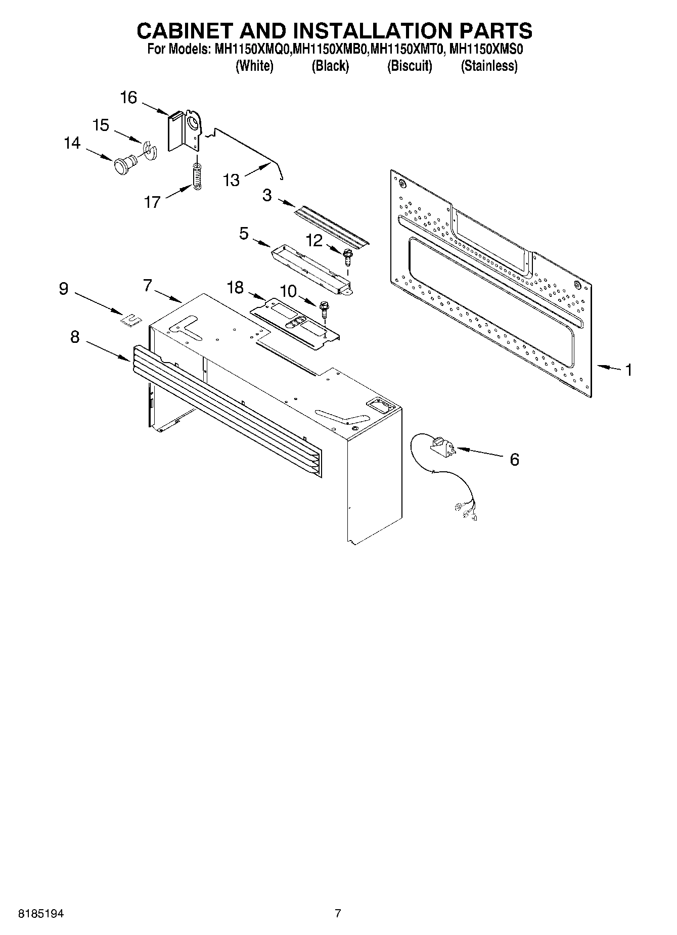 06 - CABINET AND INSTALLATION PARTS