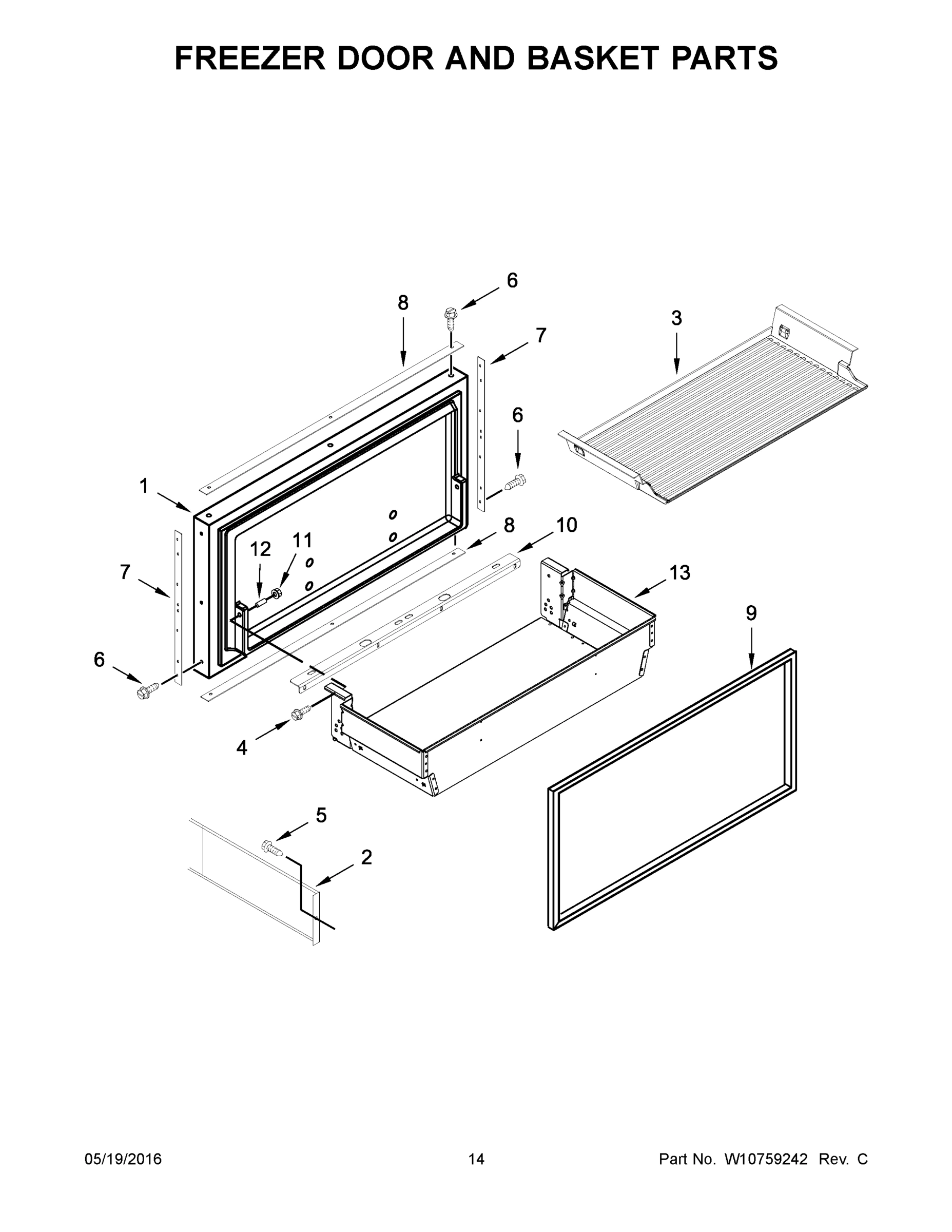 08 - FREEZER DOOR AND BASKET PARTS