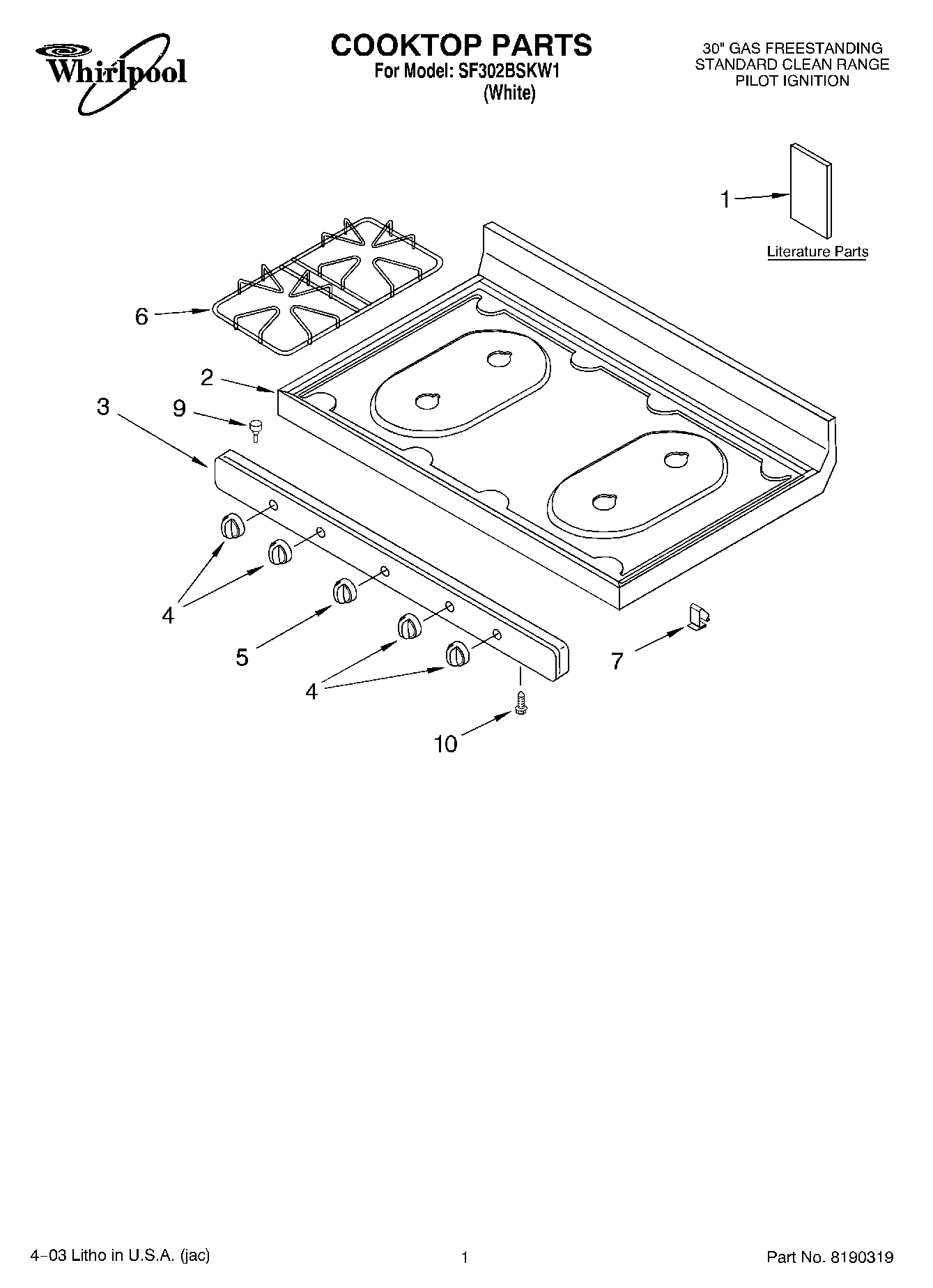 01 - COOKTOP PARTS