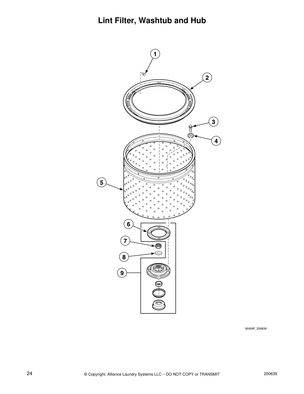 Lint Filter, Washtub and Hub