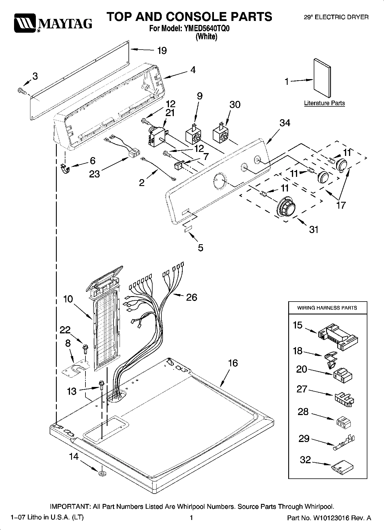01 - TOP AND CONSOLE PARTS