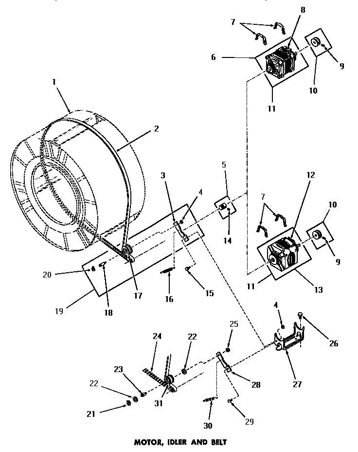 18 - MOTOR, IDLER & BELT