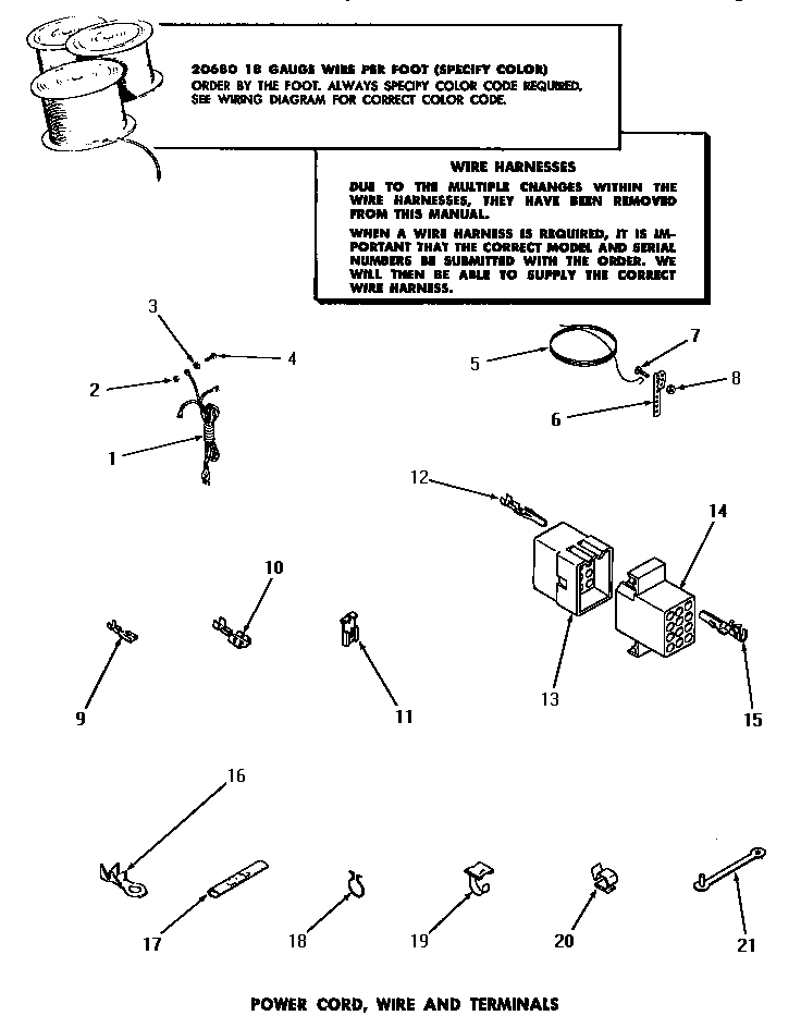20 - POWER CORD, WIRE & TERMINALS