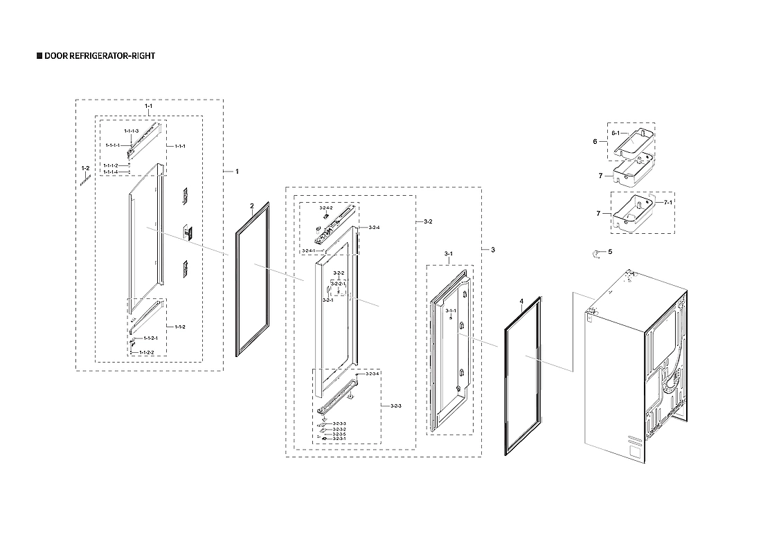 RIGHT REFRIGERATOR DOOR PARTS