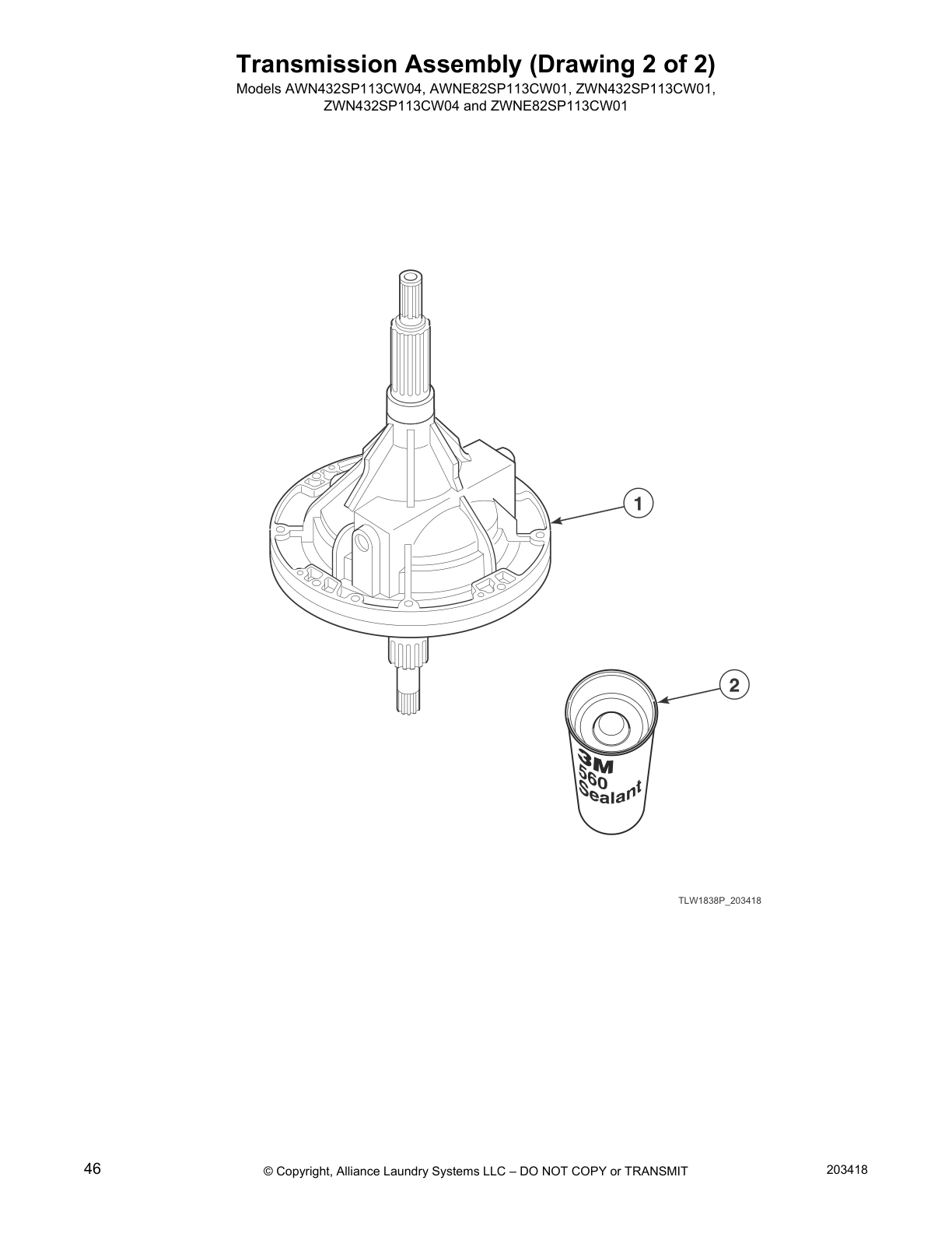 Transmission Assembly (Drawing 2 of 2)