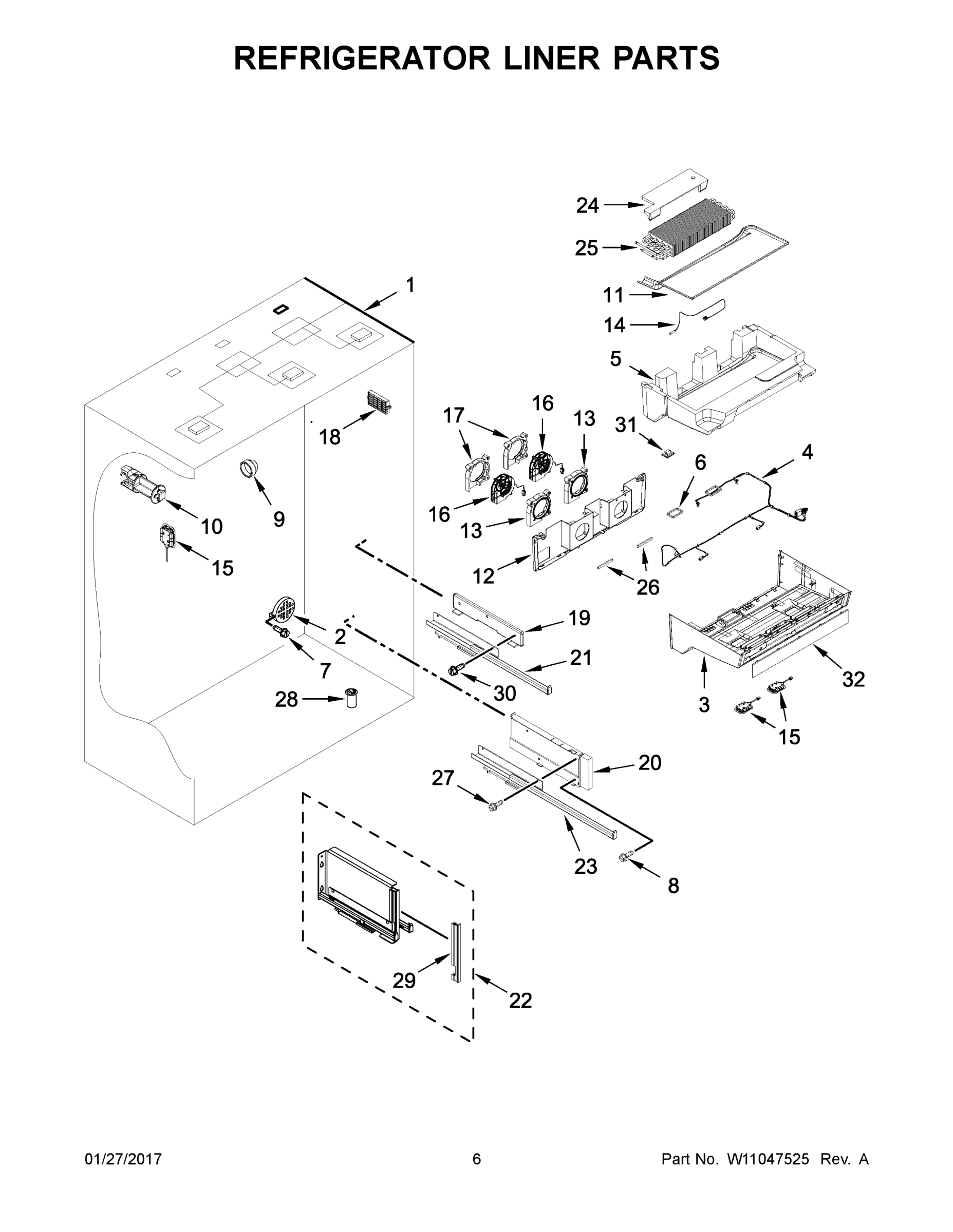 04 - REFRIGERATOR LINER PARTS