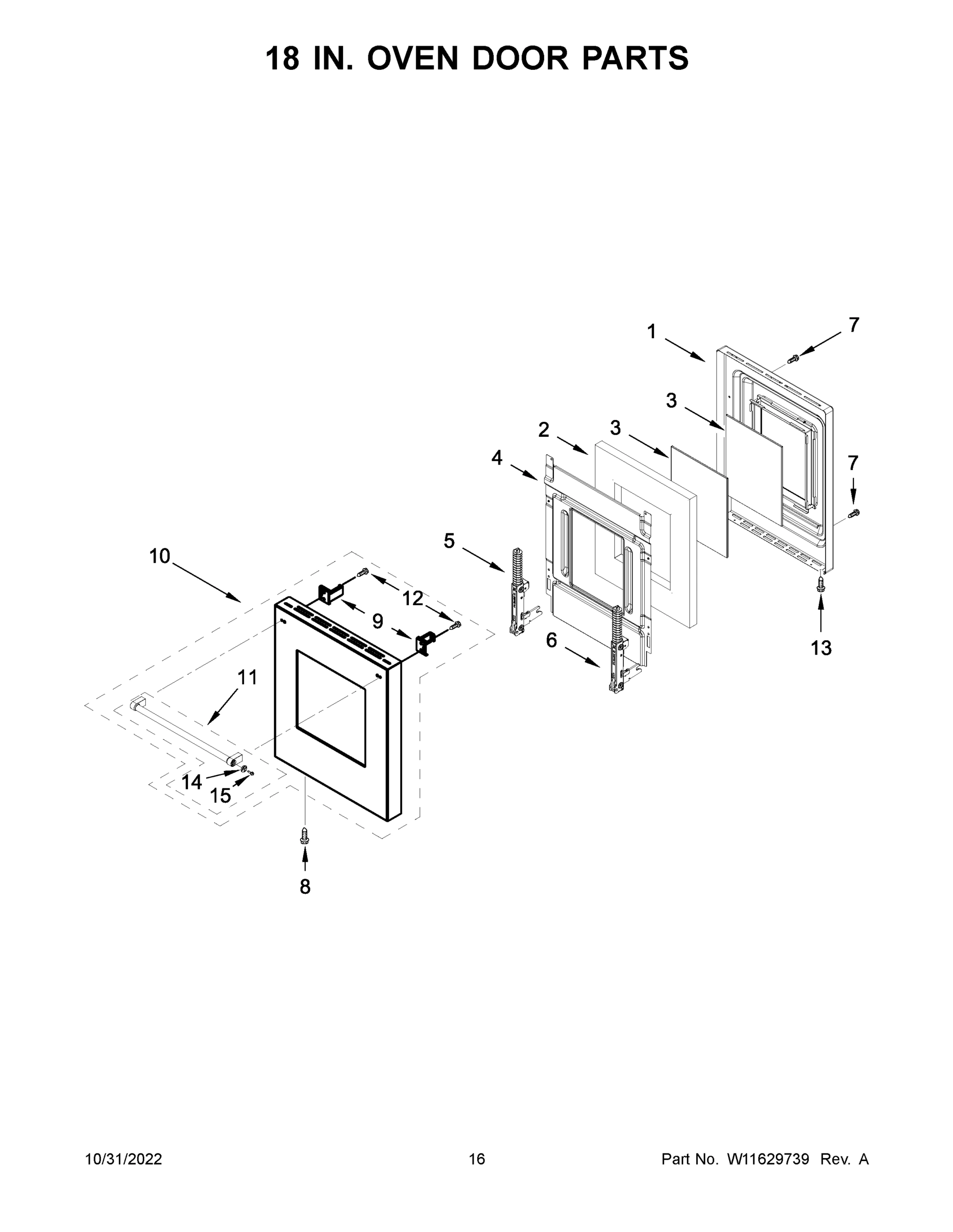 09 - 18 IN. OVEN DOOR PARTS