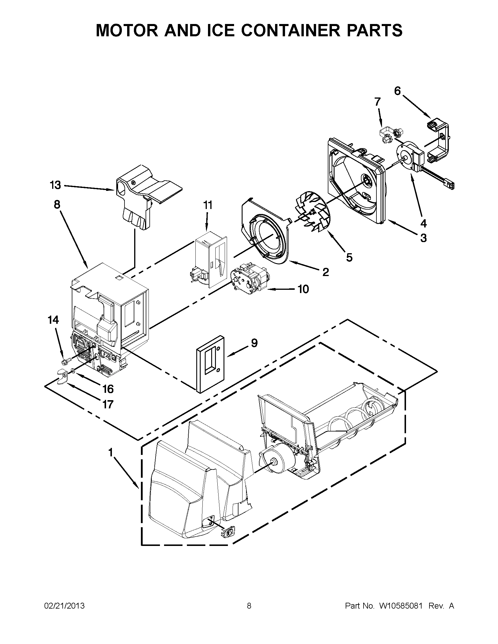 04 - MOTOR AND ICE CONTAINER PARTS