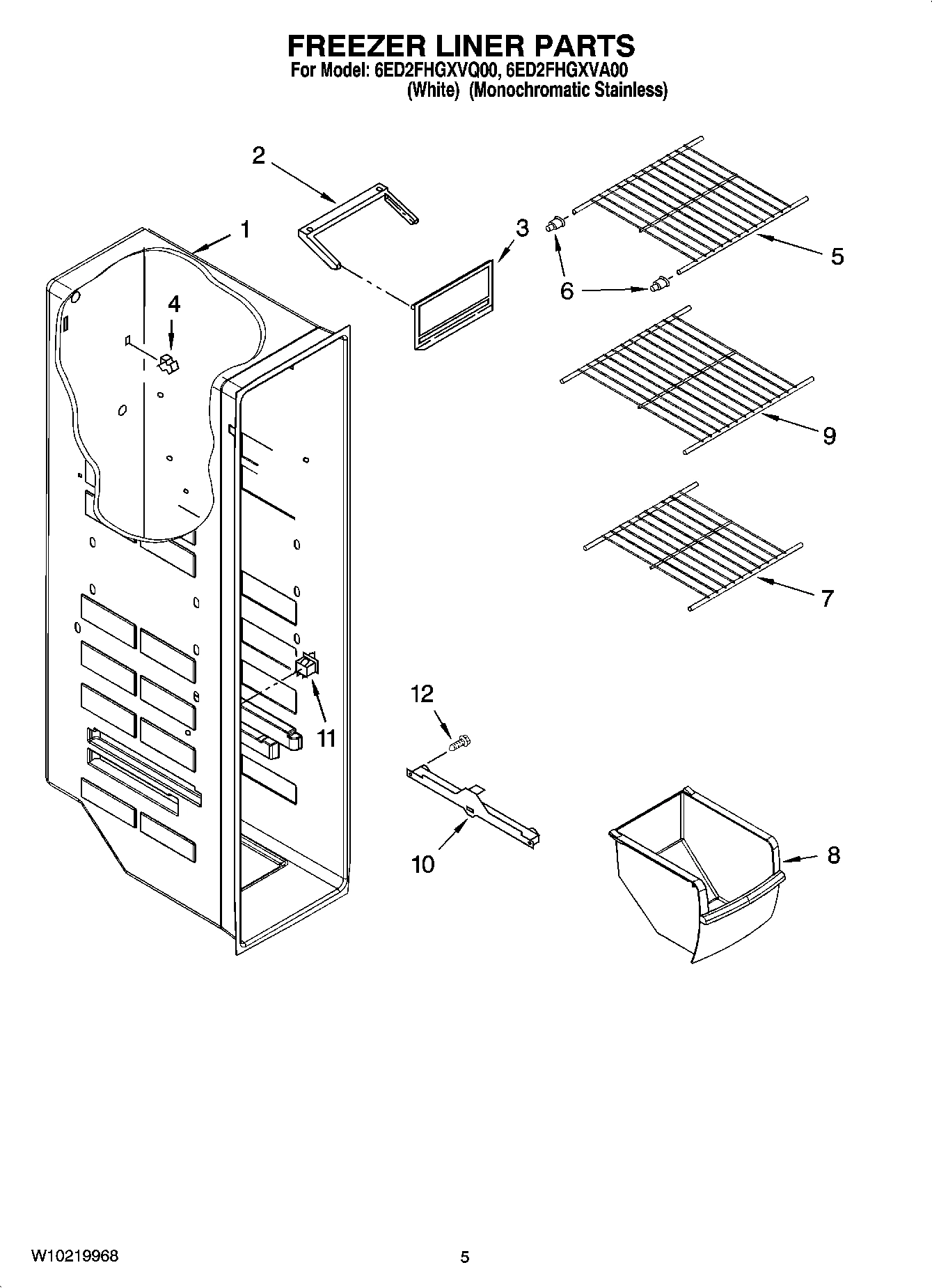 04 - FREEZER LINER PARTS
