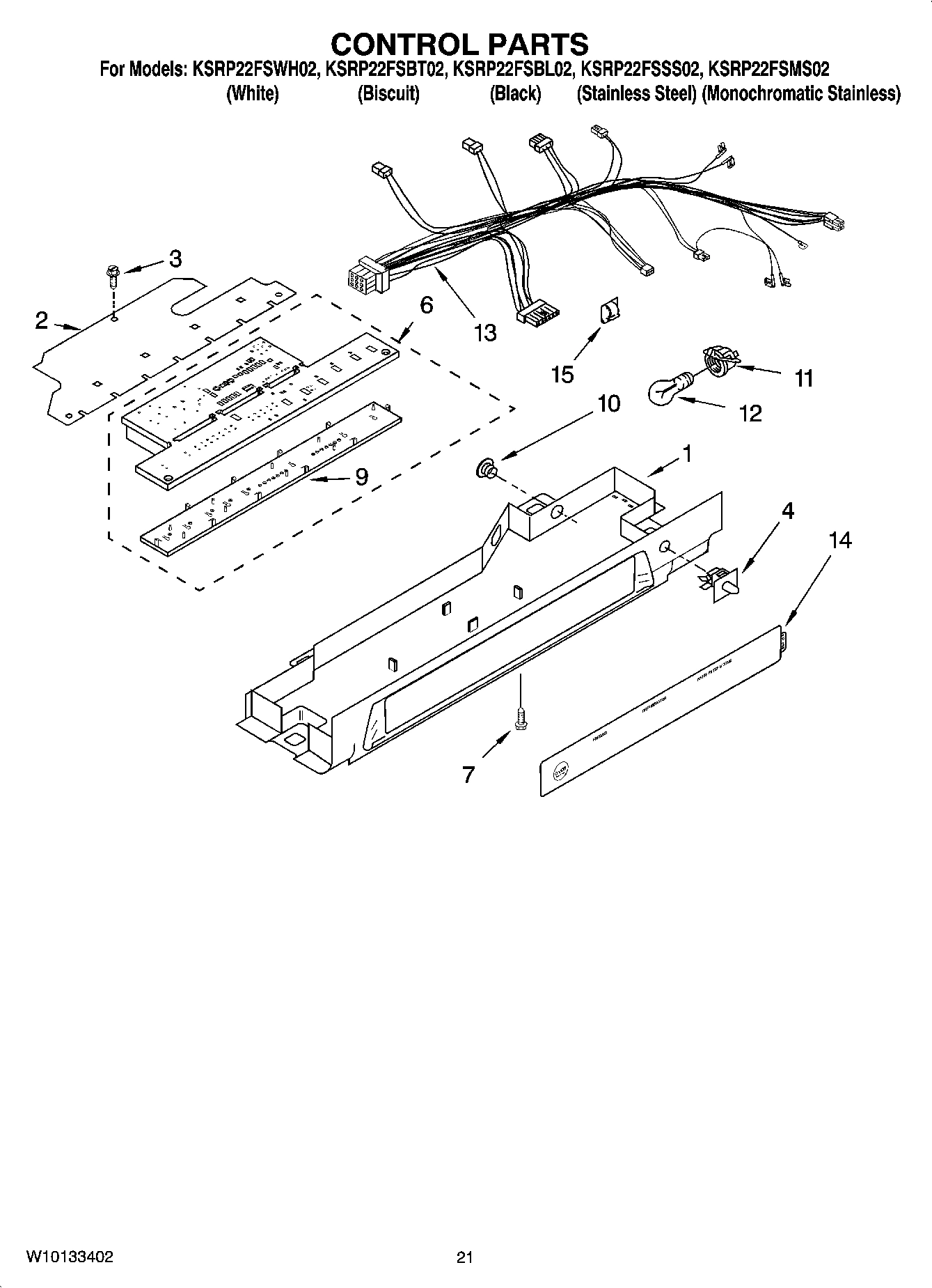 12 - CONTROL PARTS, OPTIONAL PARTS (NOT INCLUDED)