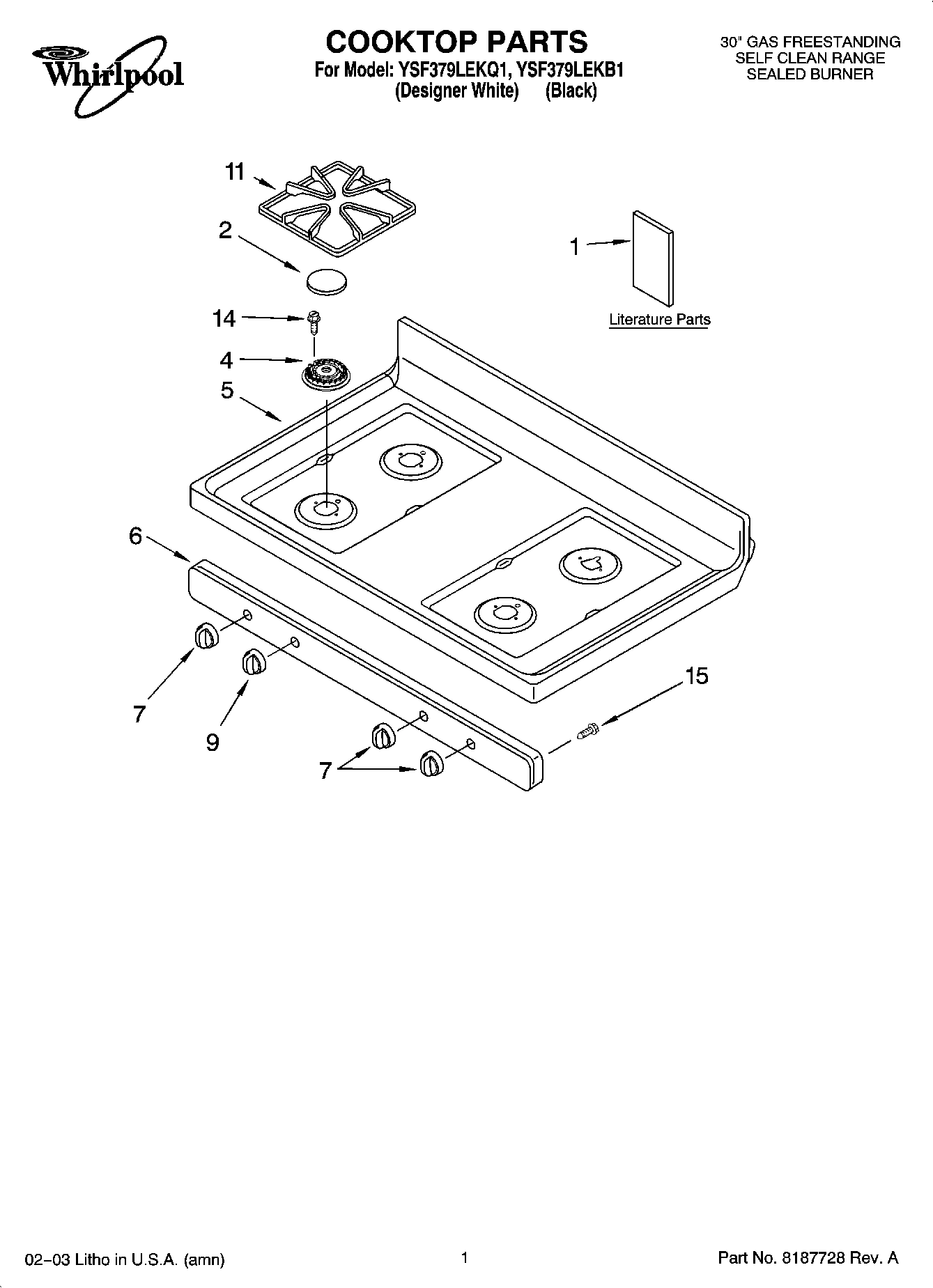 01 - COOKTOP PARTS