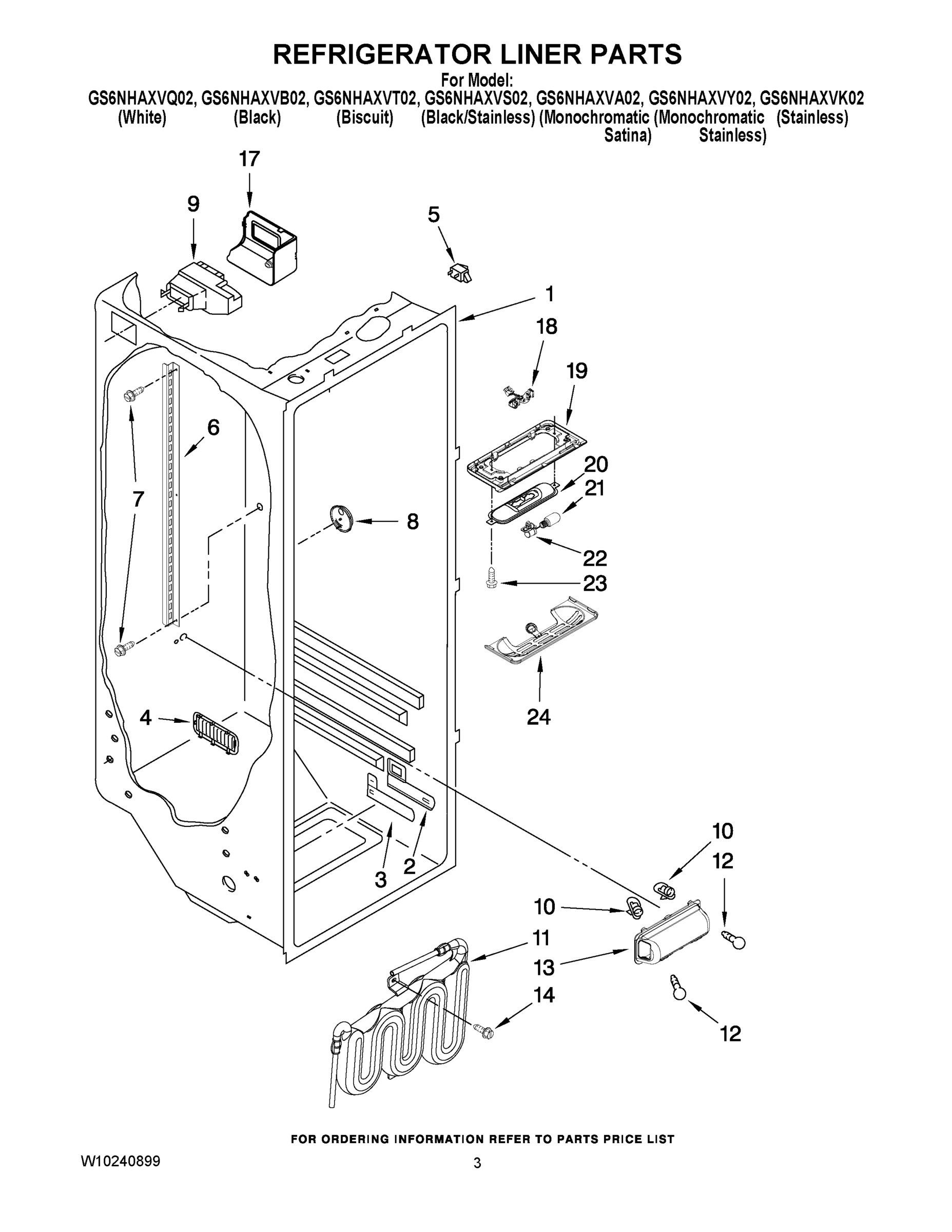 02 - REFRIGERATOR LINER PARTS