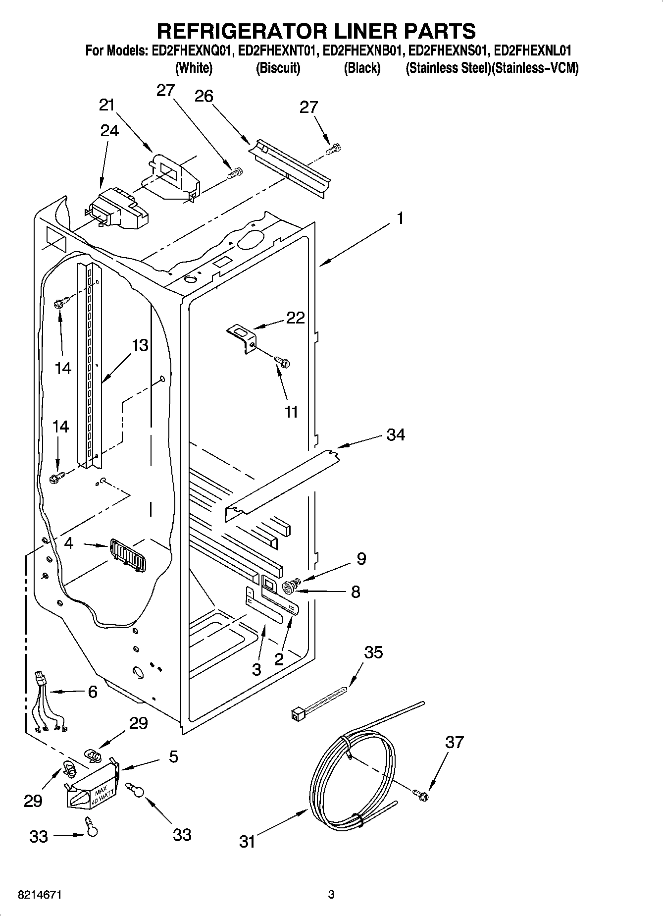 02 - REFRIGERATOR LINER PARTS