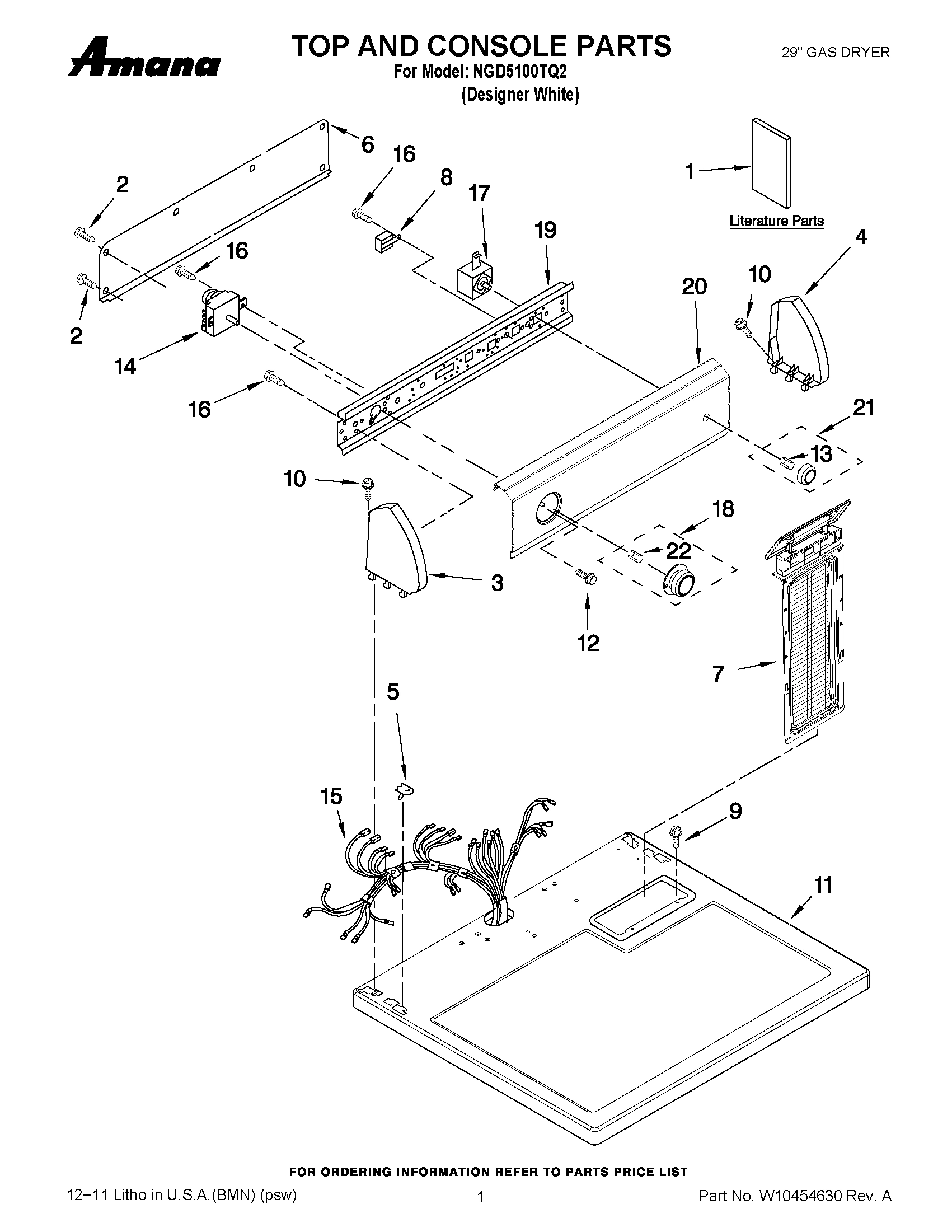01 - TOP AND CONSOLE PARTS