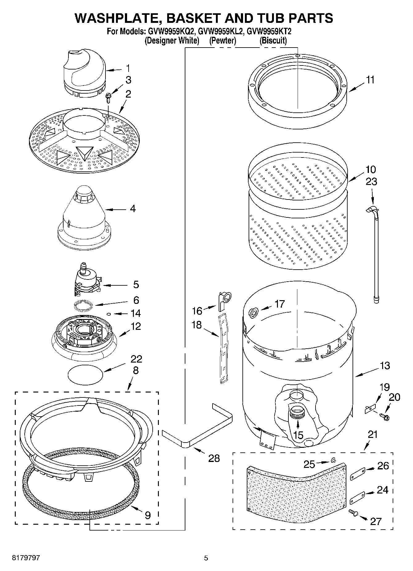 03 - WASHPLATE, BASKET AND TUB