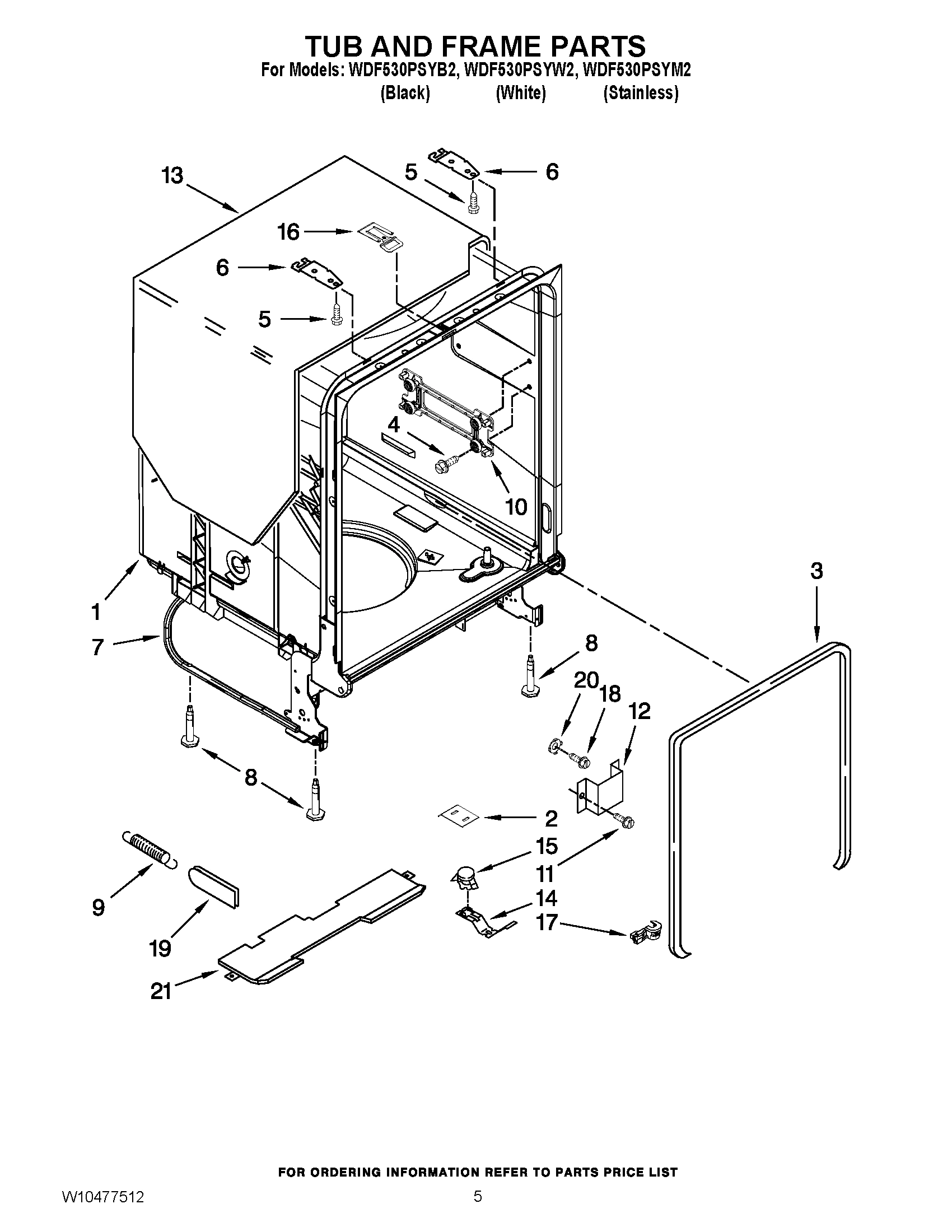 05 - TUB AND FRAME PARTS