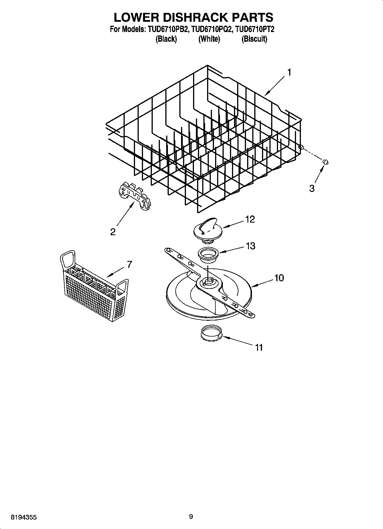 06 - LOWER DISHRACK PARTS, OPTIONAL PARTS (NOT INCLUDED)