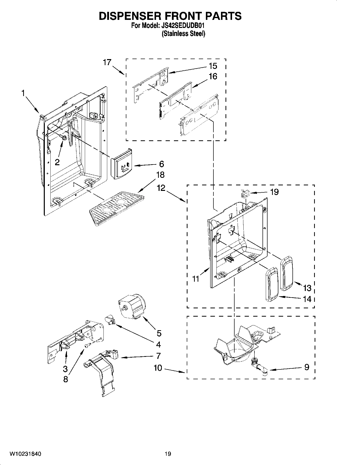 12 - DISPENSER FRONT PARTS