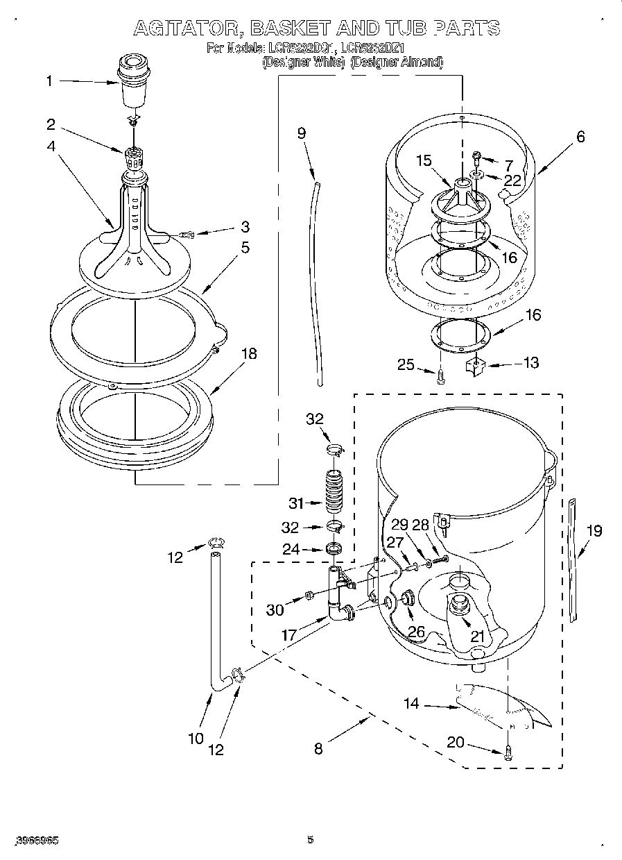03 - AGITATOR, BASKET AND TUB