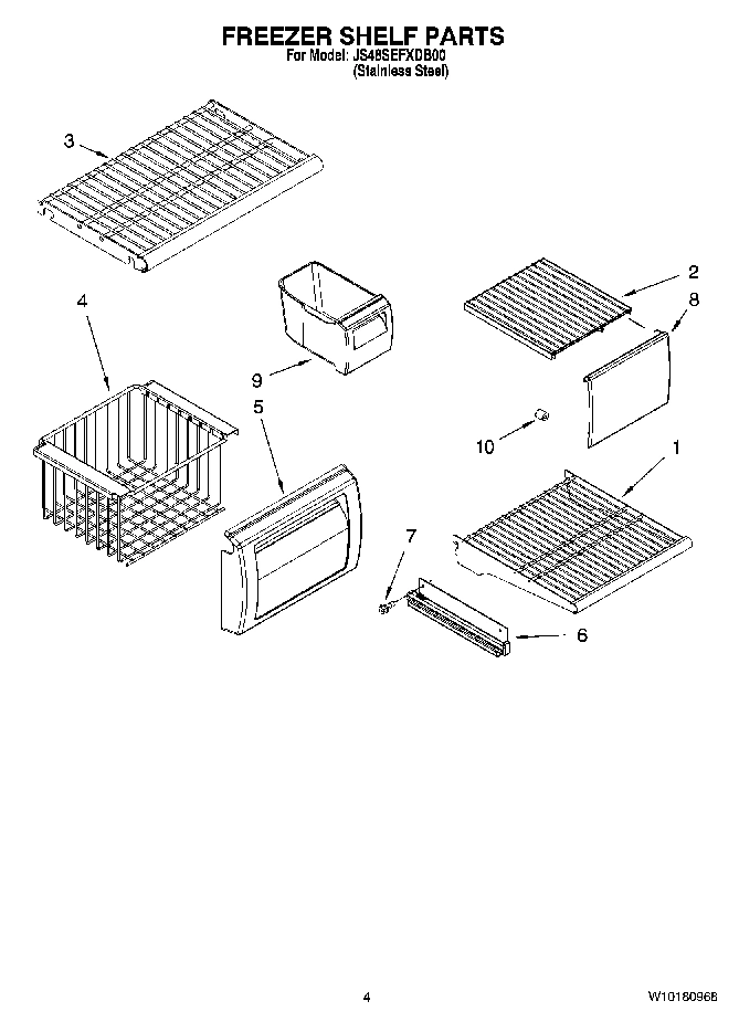 03 - FREEZER SHELF PARTS