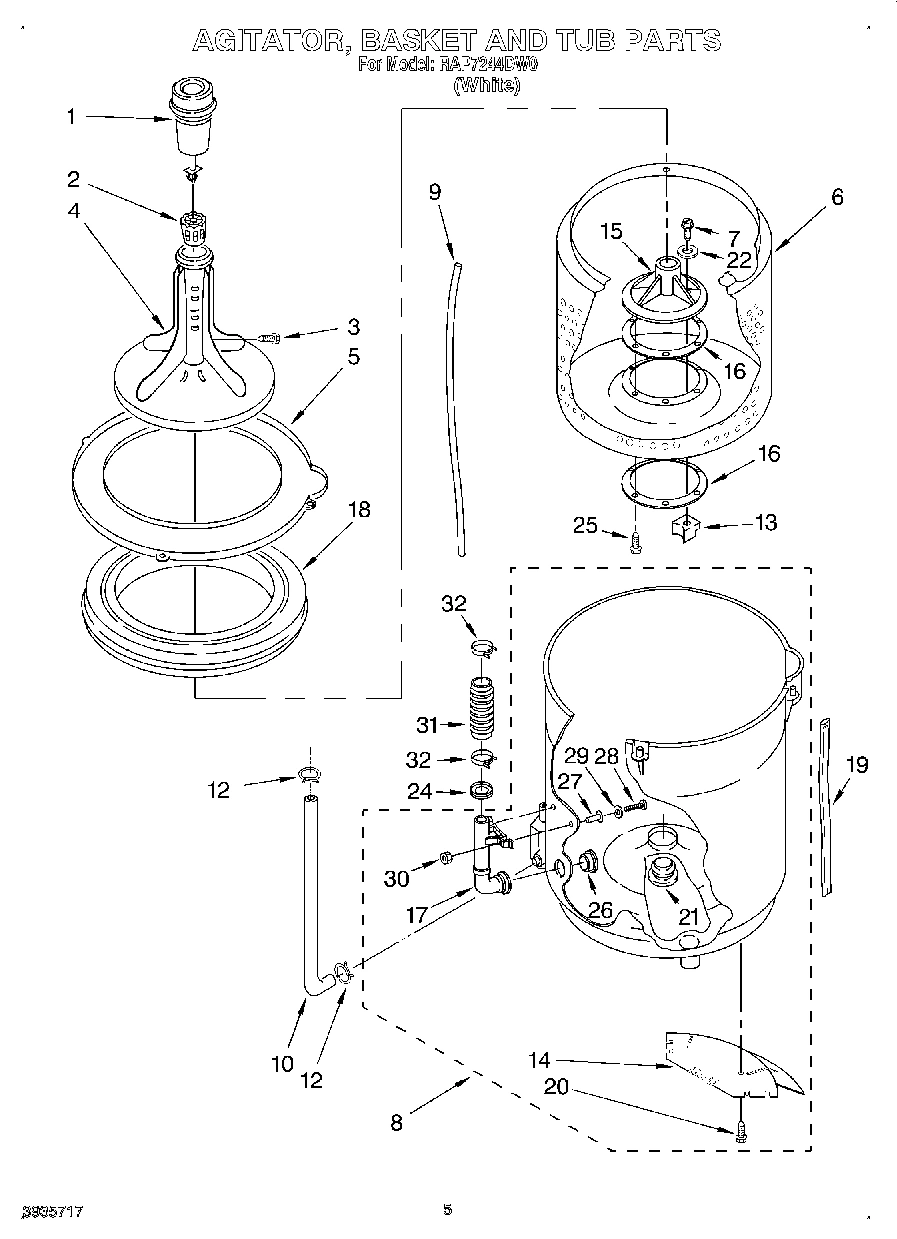 03 - AGITATOR, BASKET AND TUB