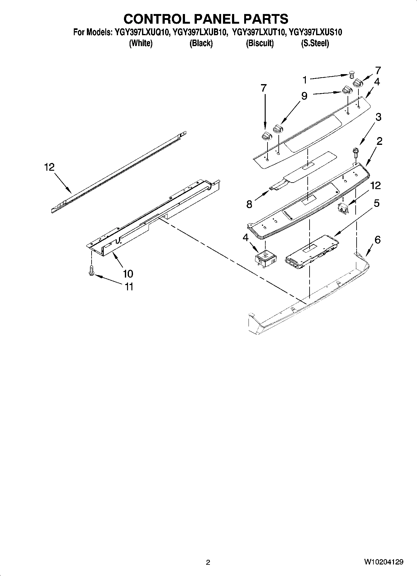 02 - CONTROL PANEL PARTS