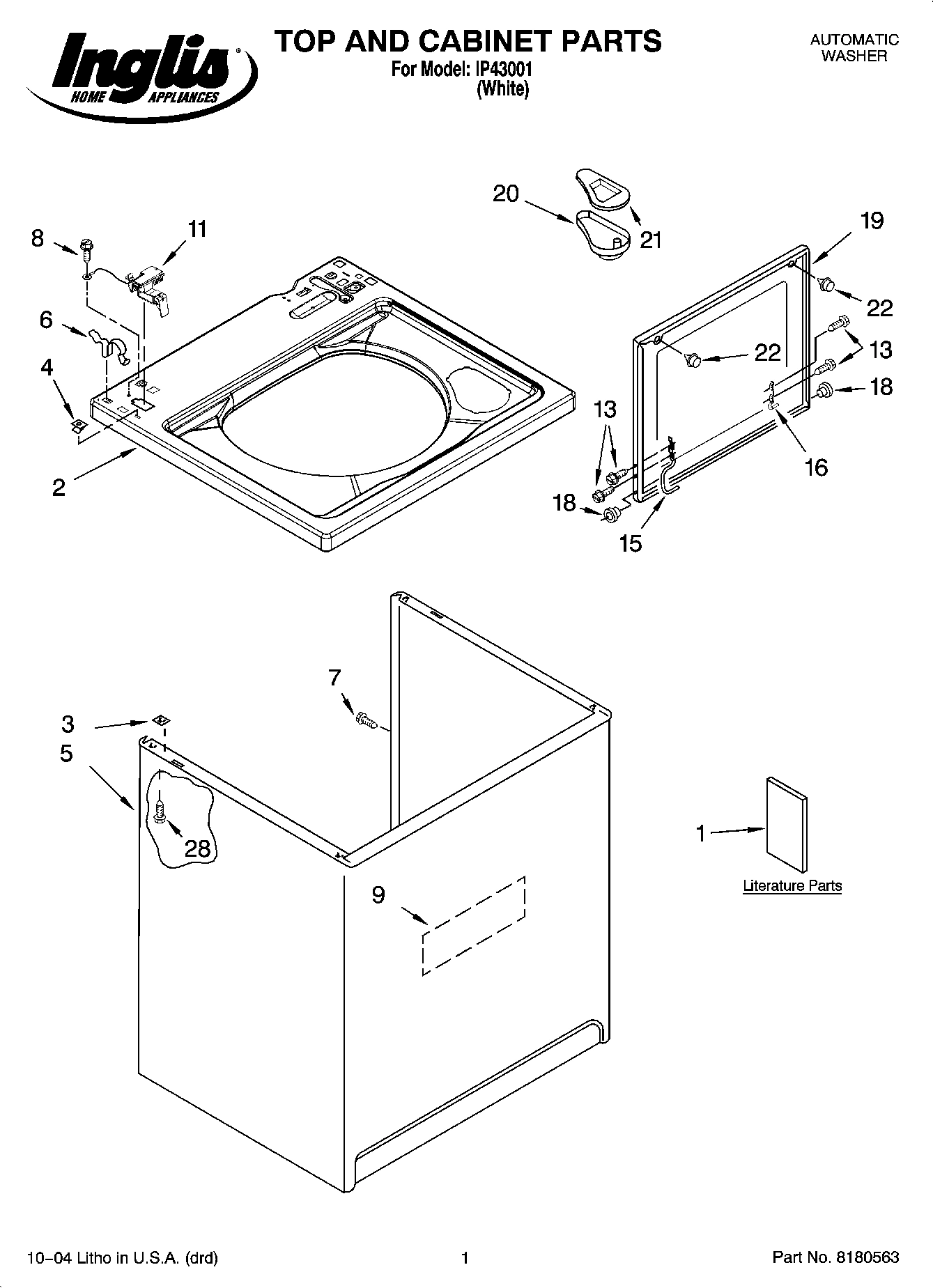 01 - TOP AND CABINET PARTS