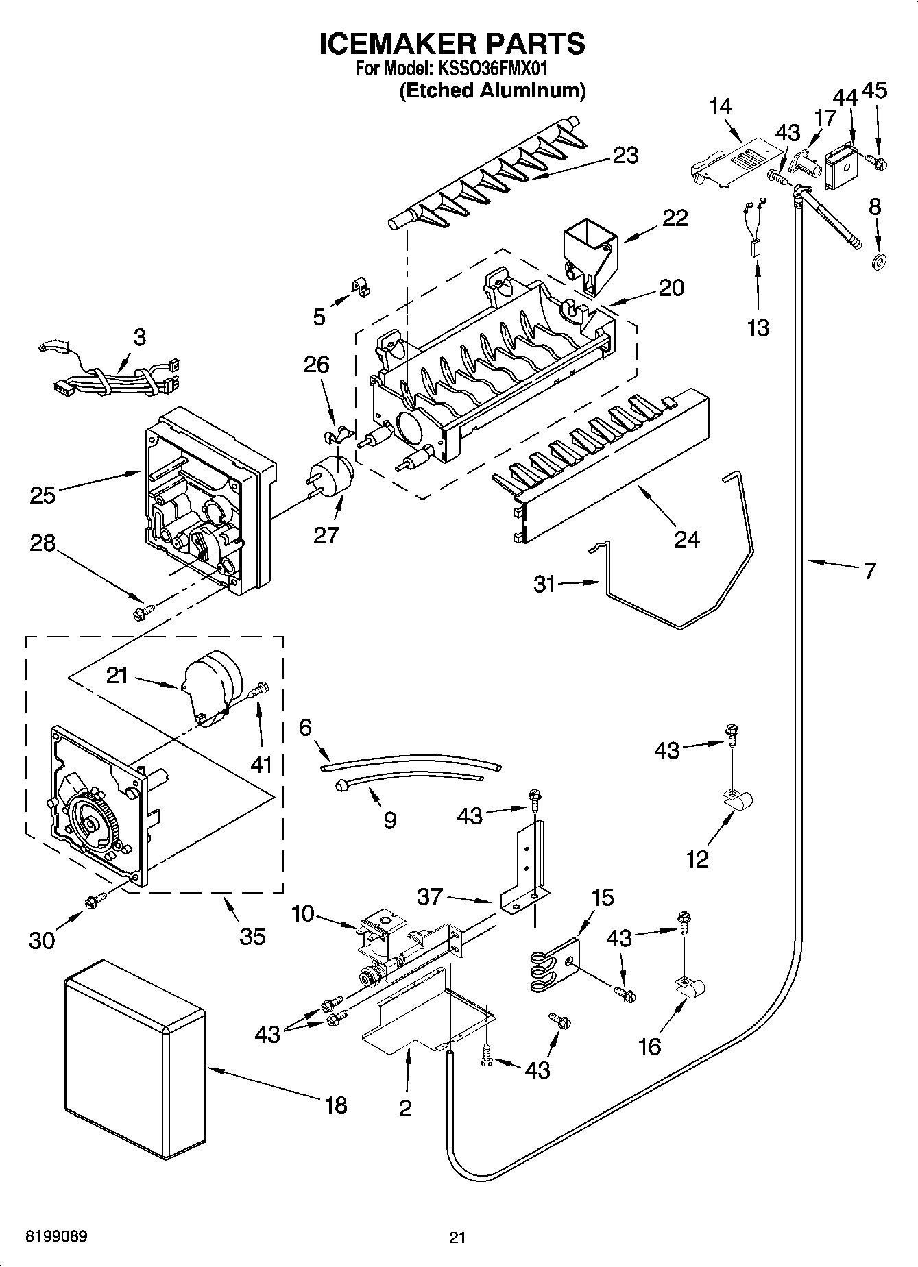 13 - ICEMAKER PARTS